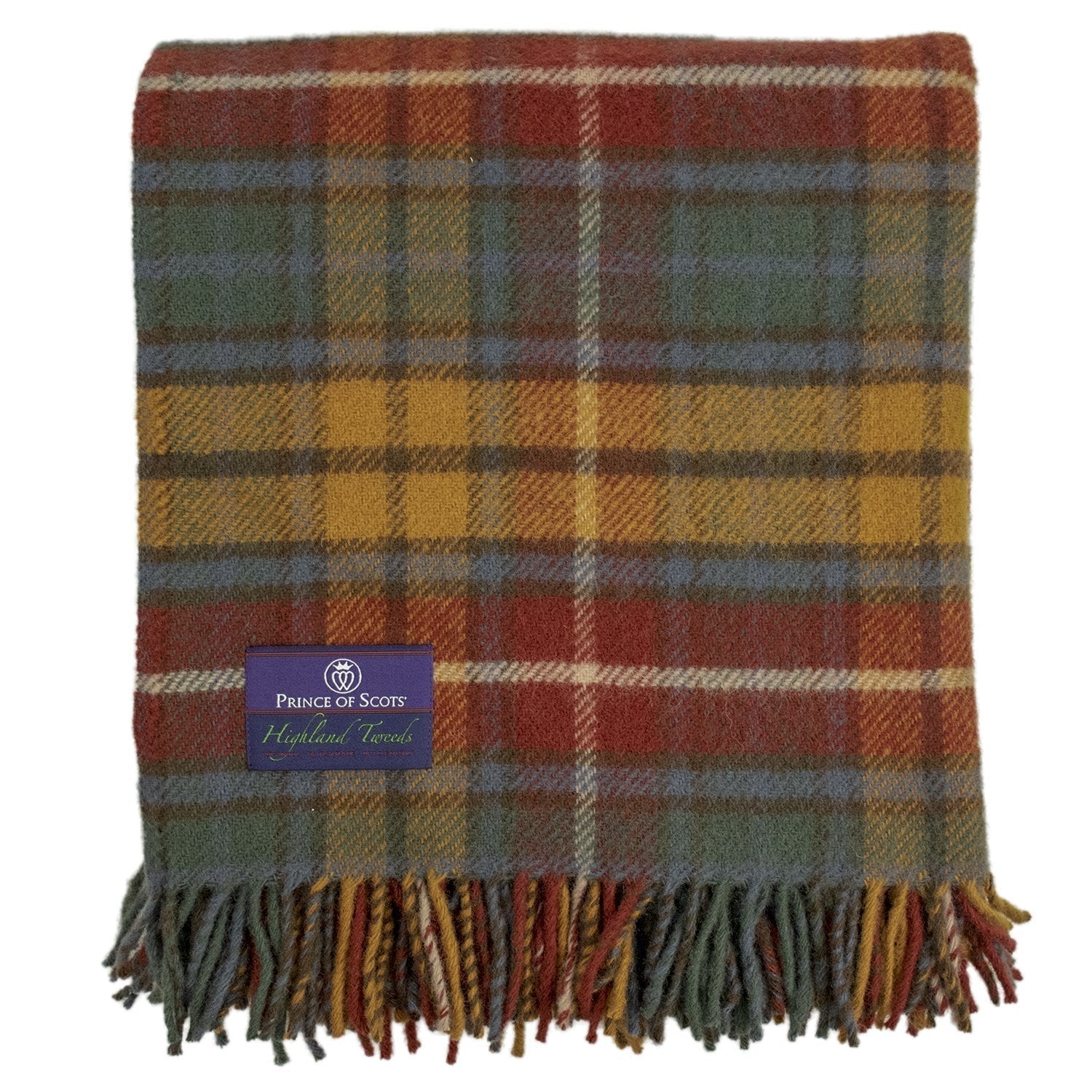 Prince of Scots Highland Tweed Pure New Wool Fluffy Throw ~ Antique Buchanan ~-Throws and Blankets-Prince of Scots-00810032750206-K40050018-006-Prince of Scots