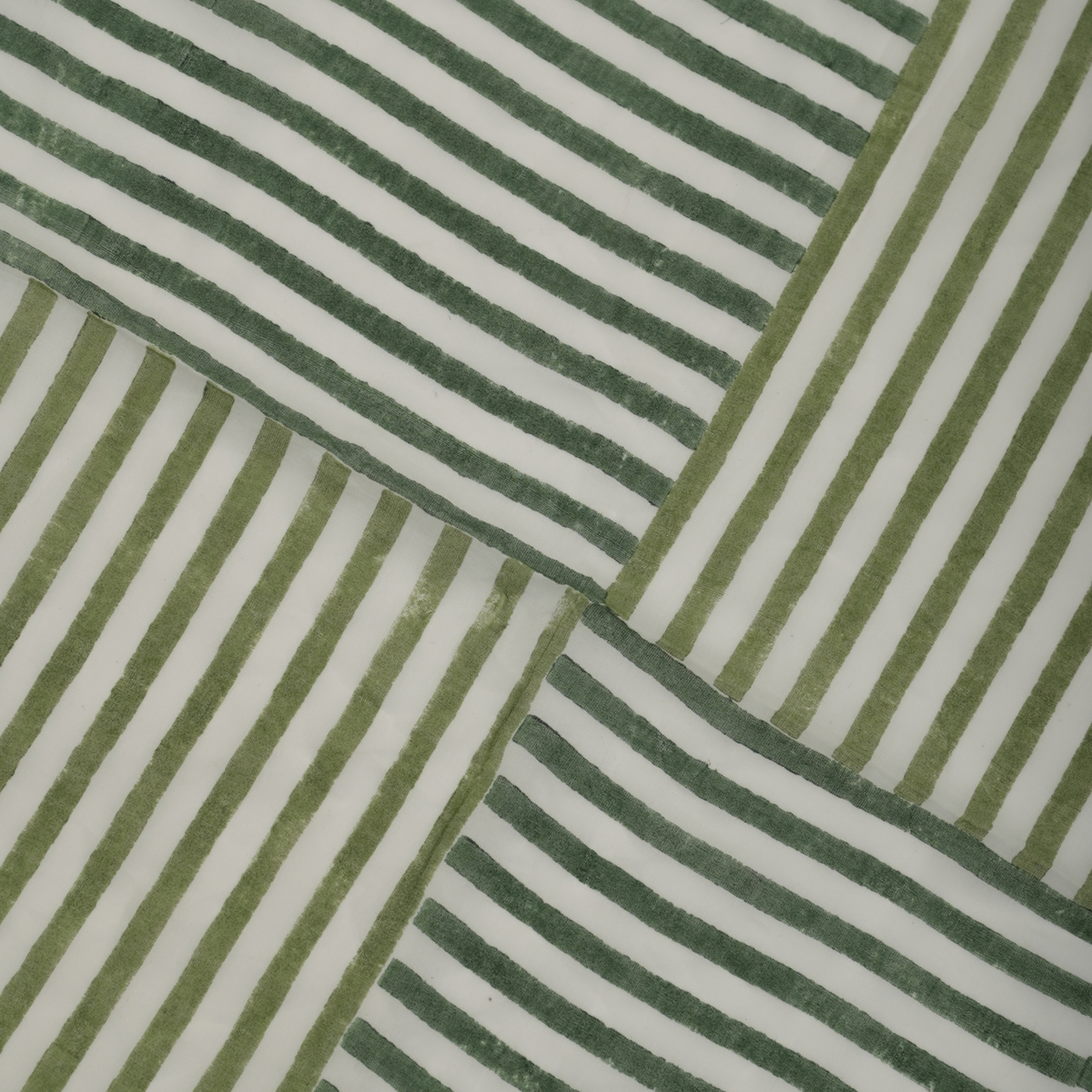 Baadal Hand Block Printed Cotton Bandana – Stripes