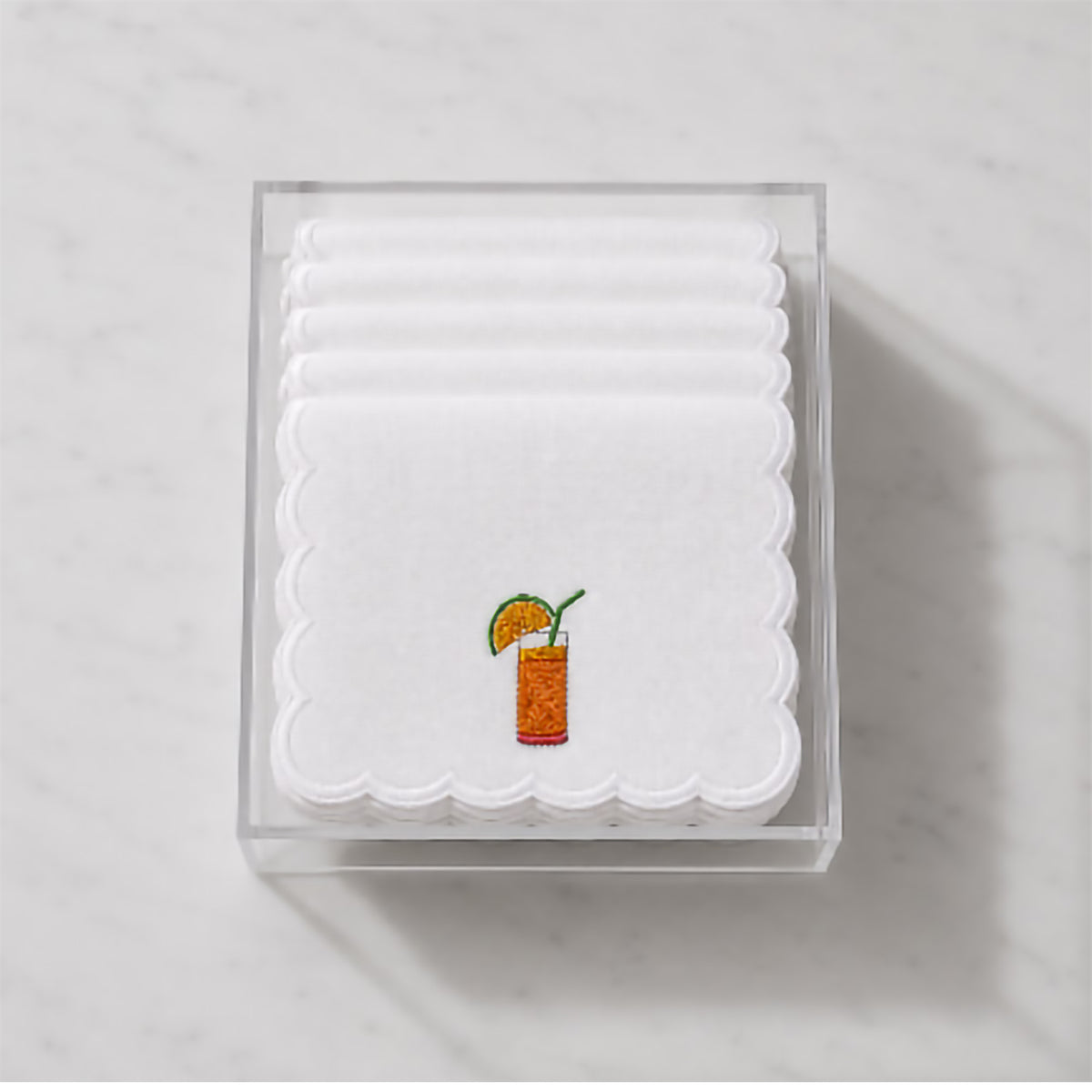 Happy Hour Cocktail Napkins (Set of 6) with Acrylic Gift Box