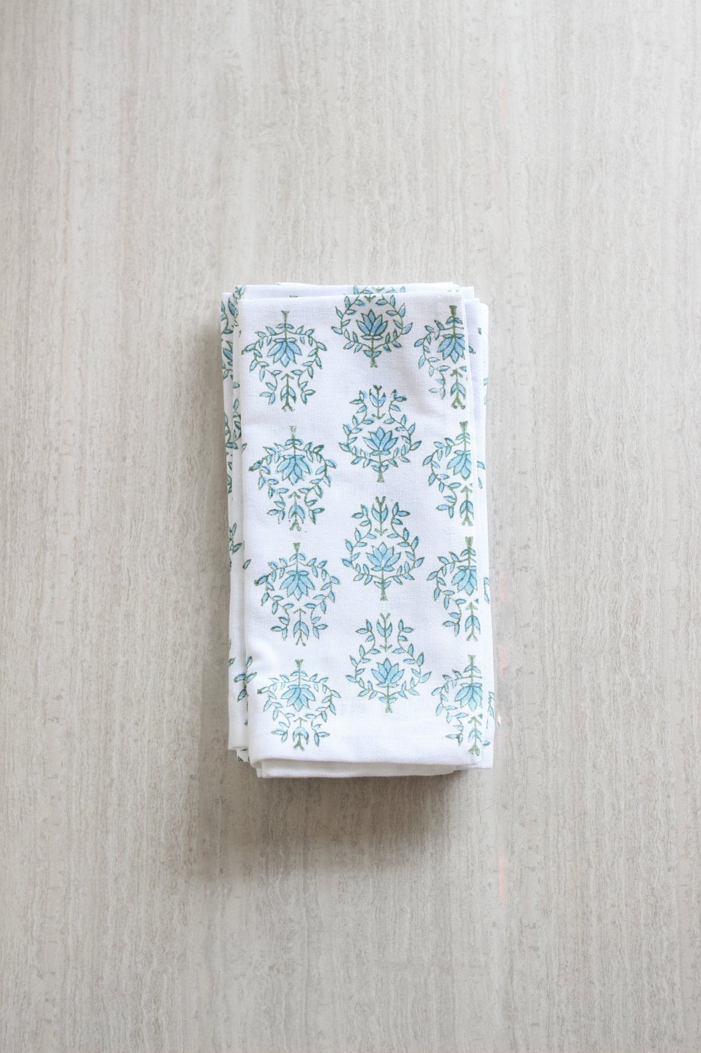 Organic Napkins (set of 4) - Lotus, Sage & Uniform Blue - The Mended Company