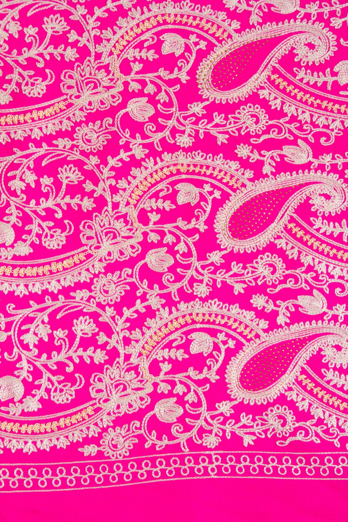 Nora Embroidered Reversible Scarf Deep Pink