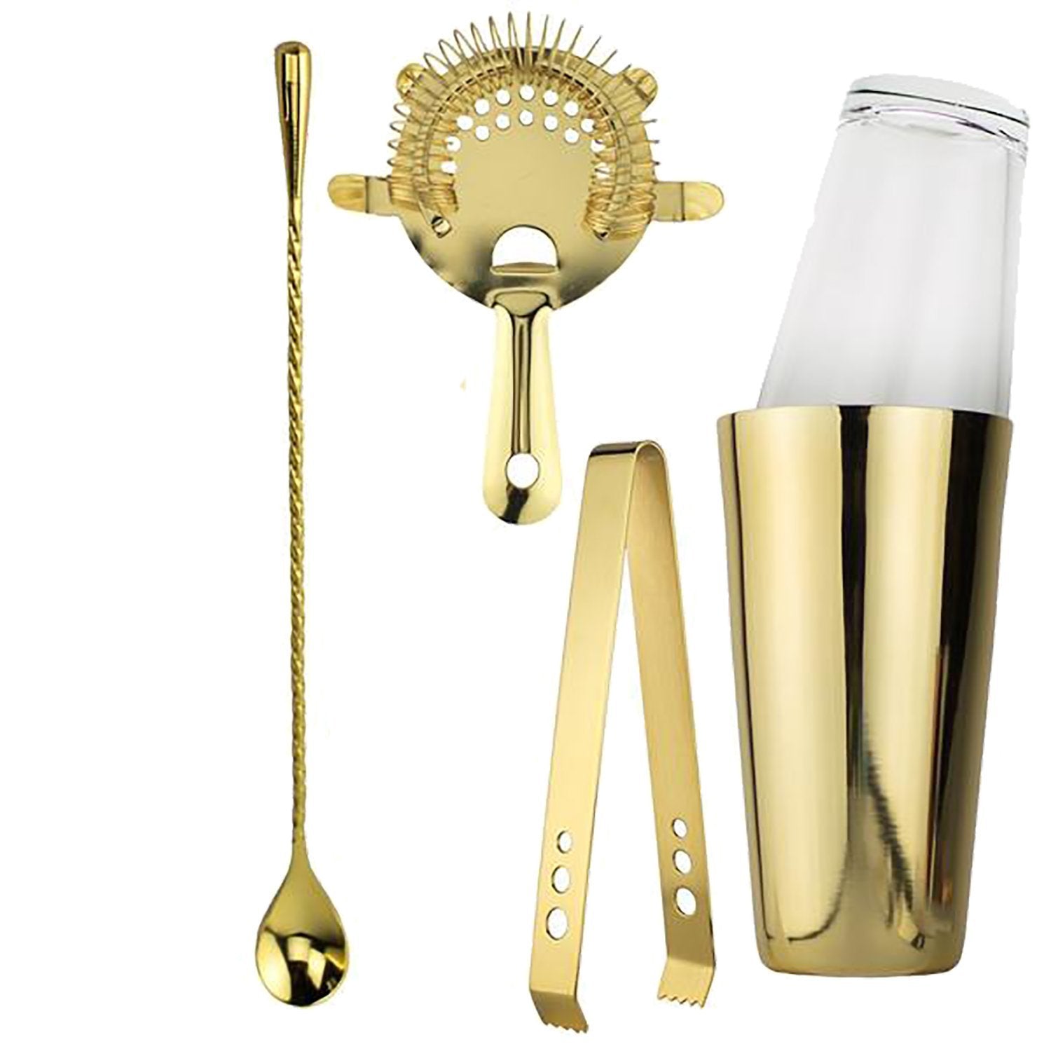 Prince of Scots Goldfinger 5 Piece Boston Style Cocktail Shaker Set-Barware-Prince of Scots-Prince of Scots
