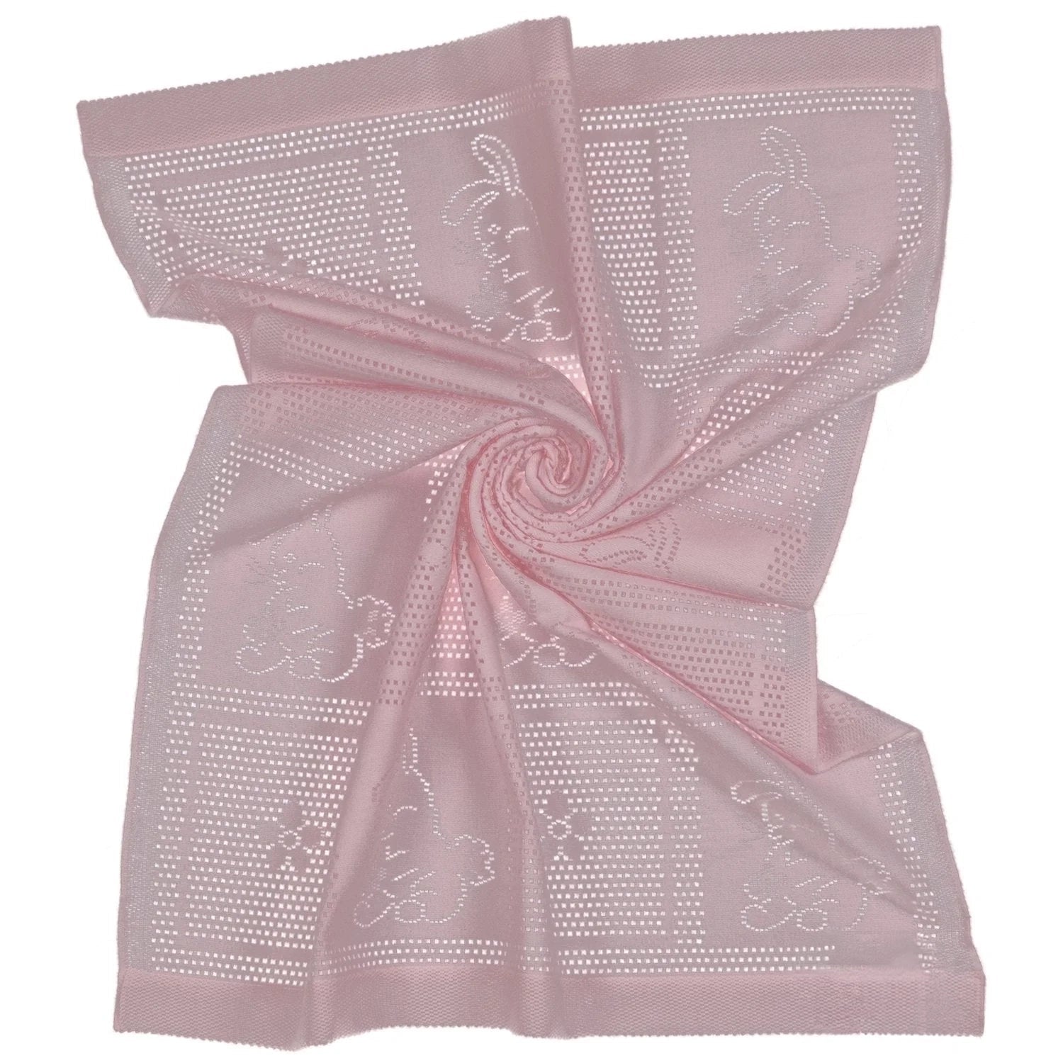 Southampton Home Lace Weave Bunny Baby Blanket ~ Pink ~-Gifts-[bar code]-Prince of Scots