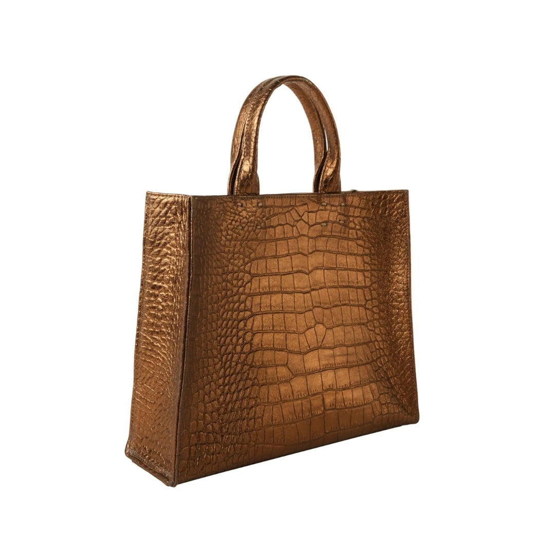 The Adele Leather Handbag Croc