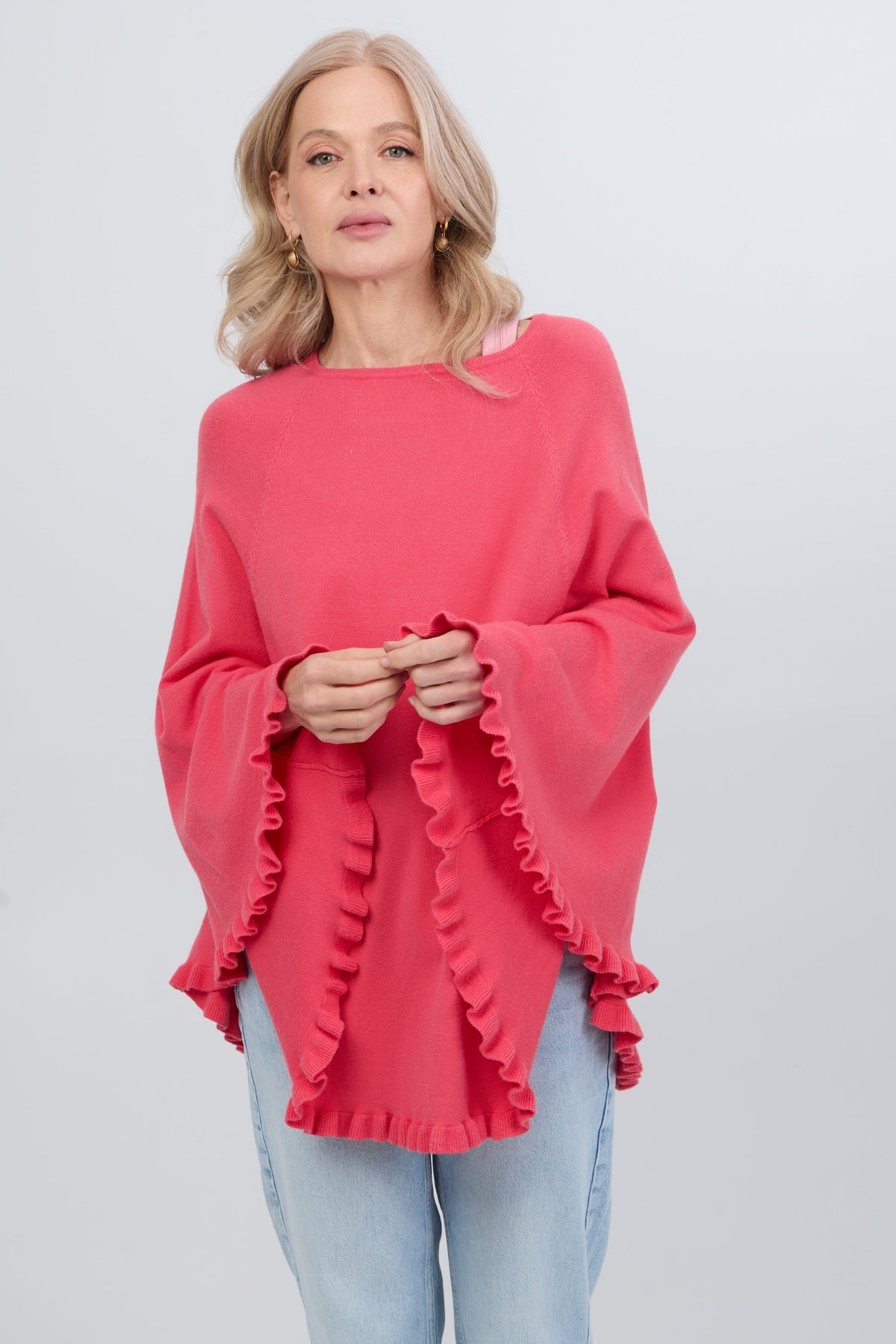 Talia Poncho Light Coral