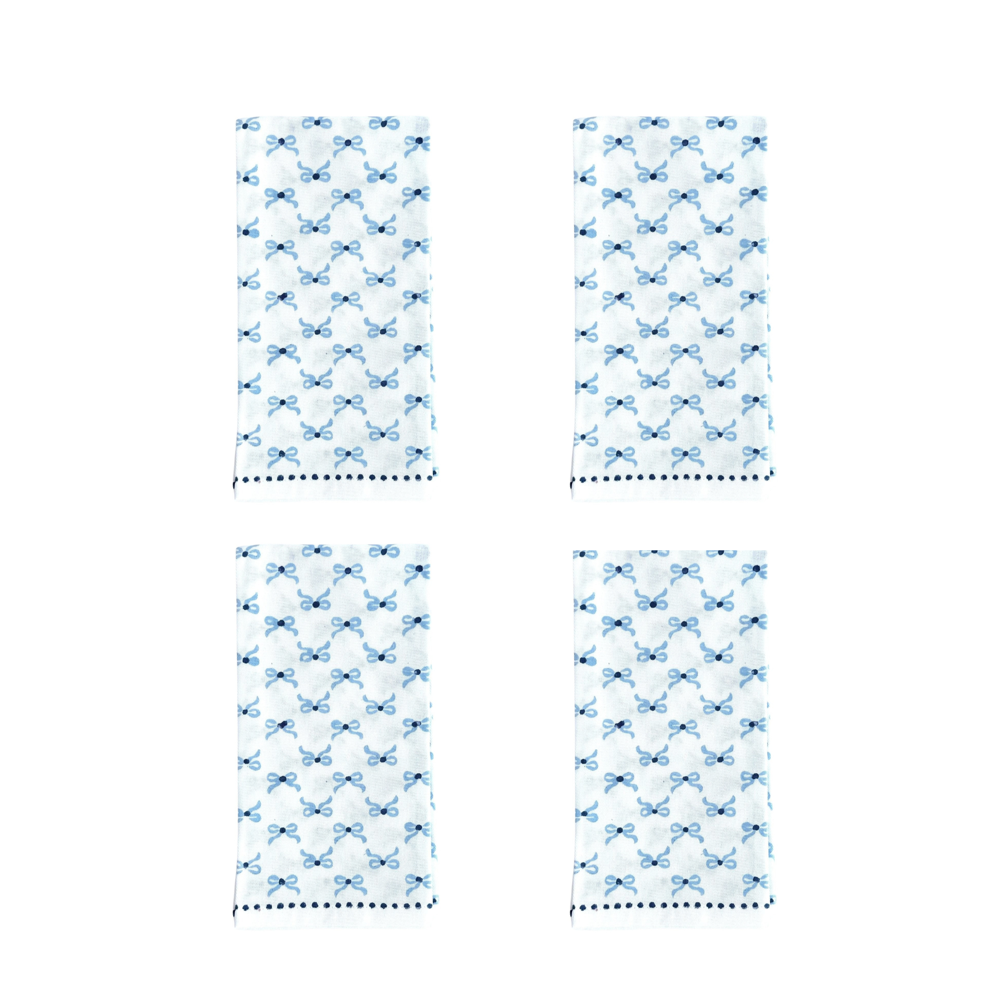 Organic Napkins (set of 4) - Bows - Uniform Blue & Navy - The Mended Company