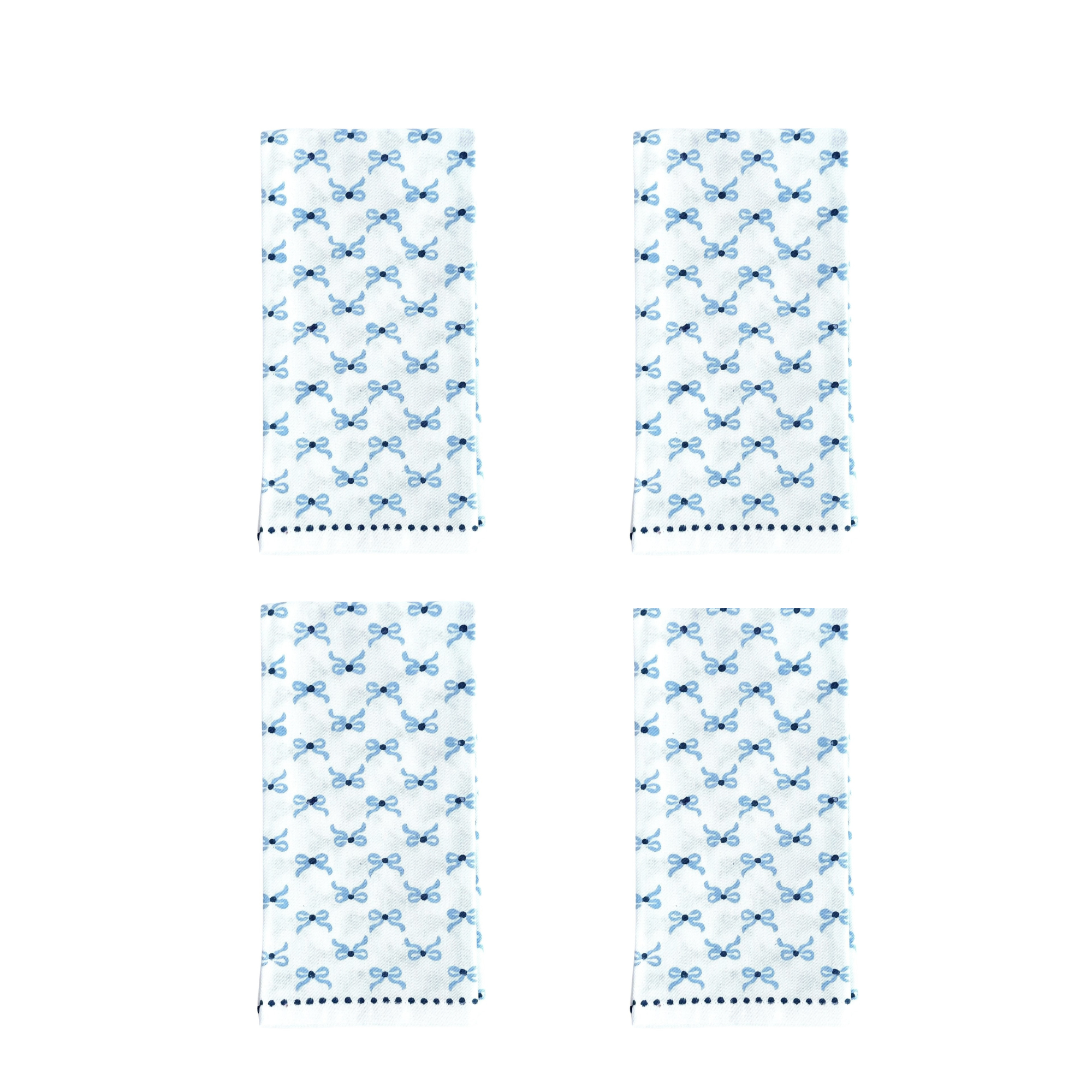 Organic Napkins (set of 4) - Bows - Uniform Blue & Navy - The Mended Company