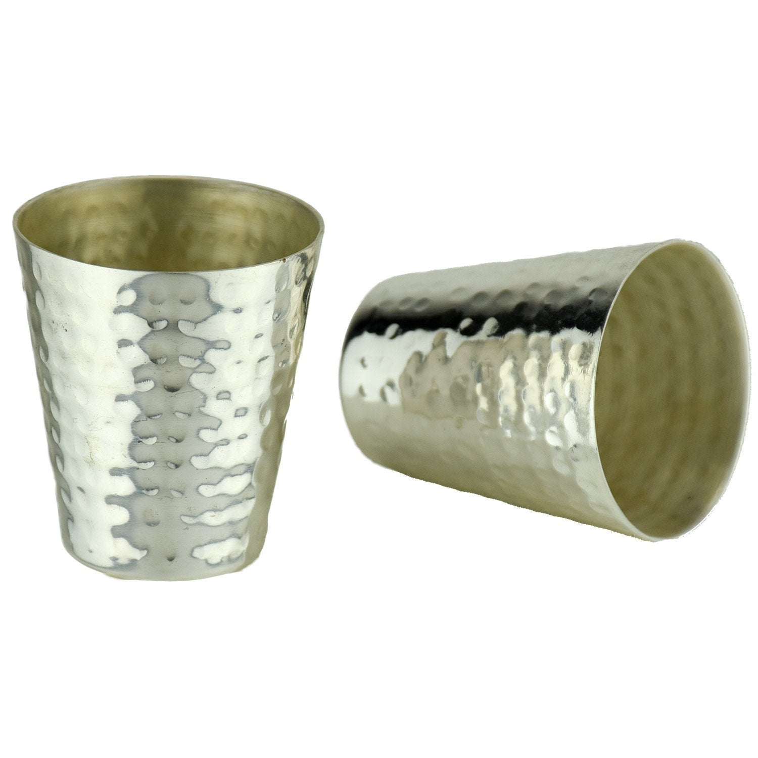 Prince of Scots Shot Glasses ~ Hammered Silver Plate-Barware-Prince of Scots-Set of 2-Prince of Scots