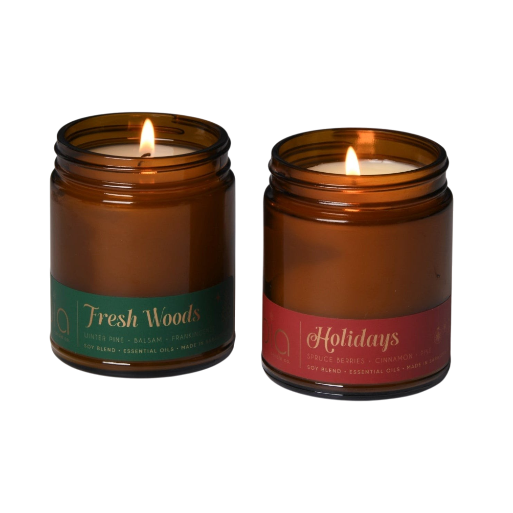 Fresh Woods + Holidays Holiday Duo — 2-Piece Christmas Soy Blend Candle Set
