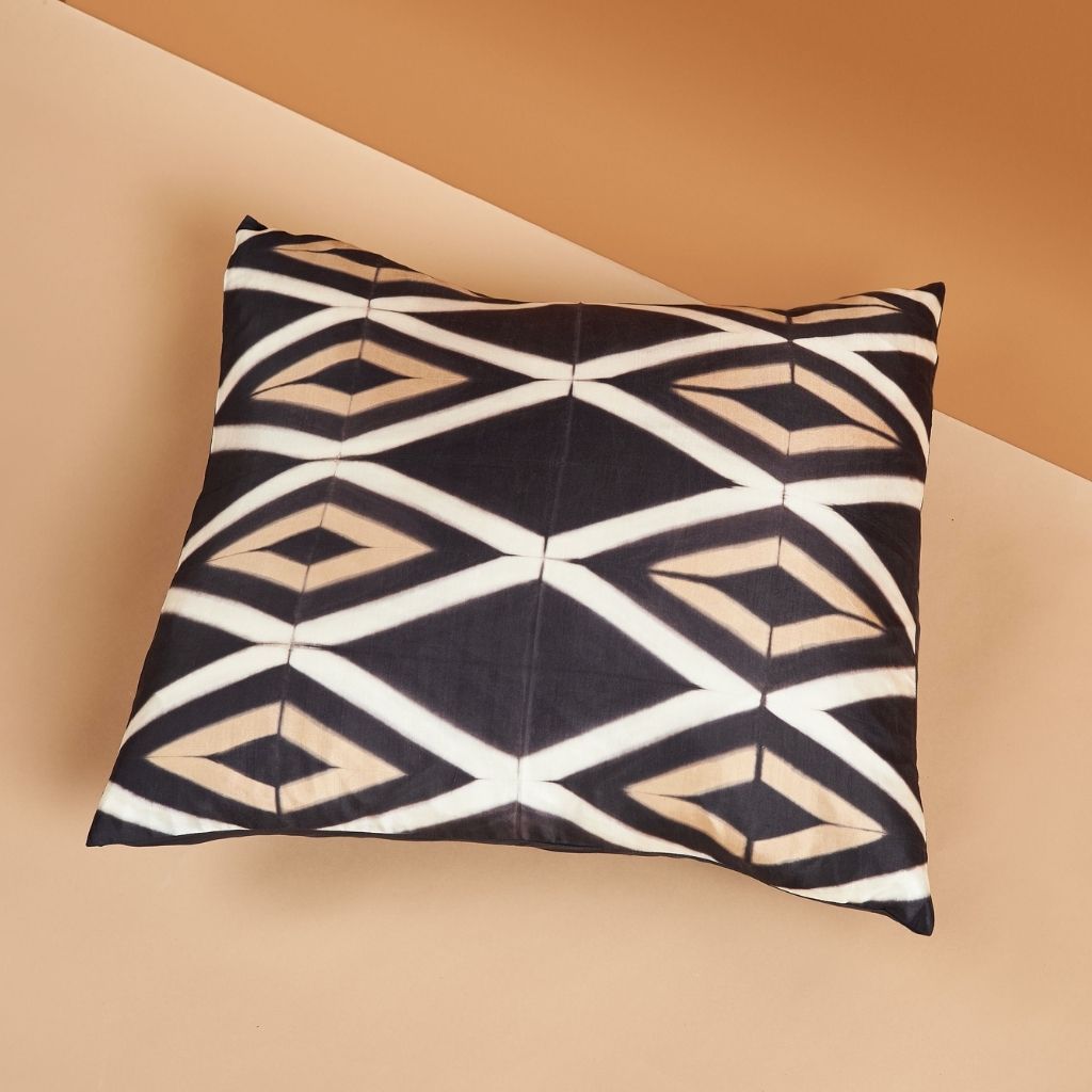 Tisa Handcrafted Shibori Print Mulberry Silk Pillow