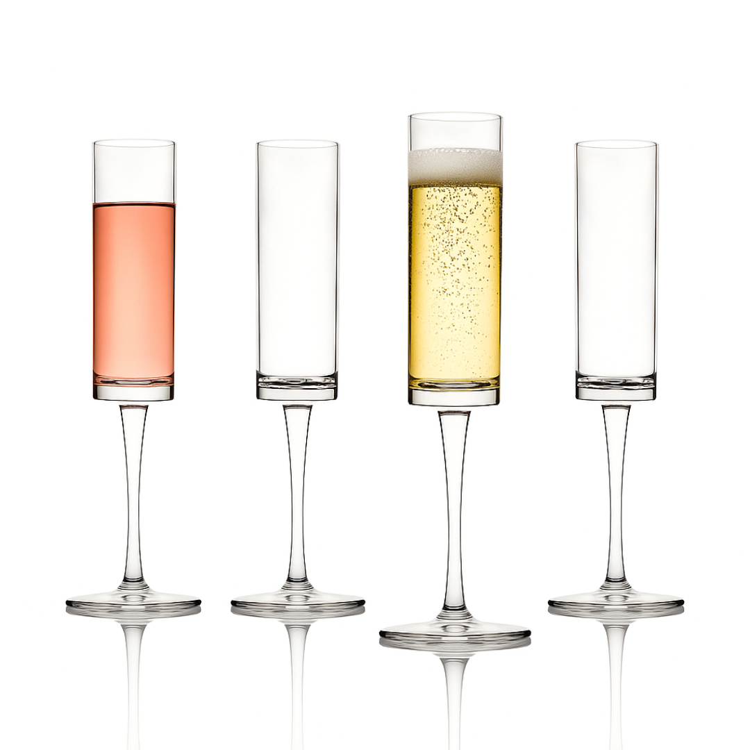 Champagne Flutes Hand-Blown Crystal Mimosa Glasses 6oz