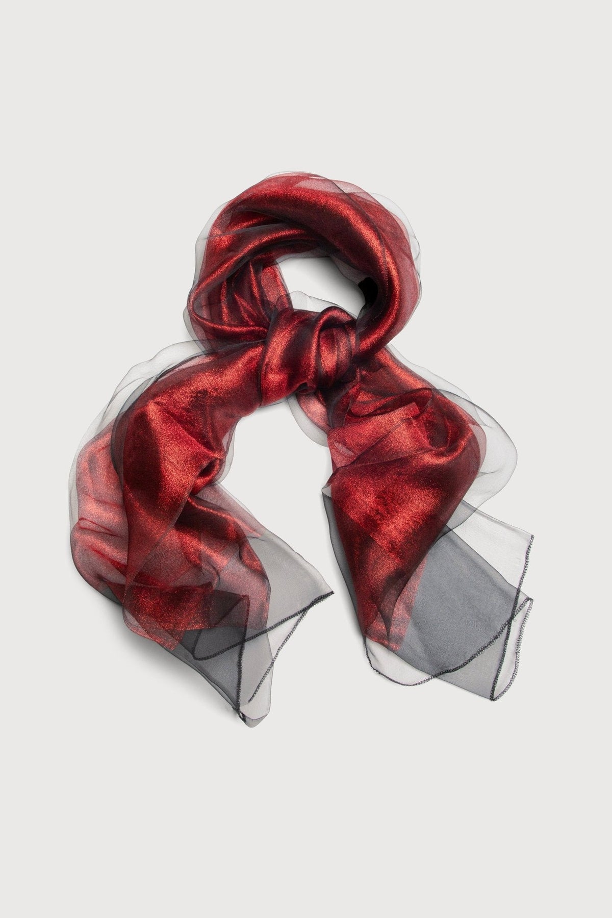 Silk Glimmer Scarf - Dark Red