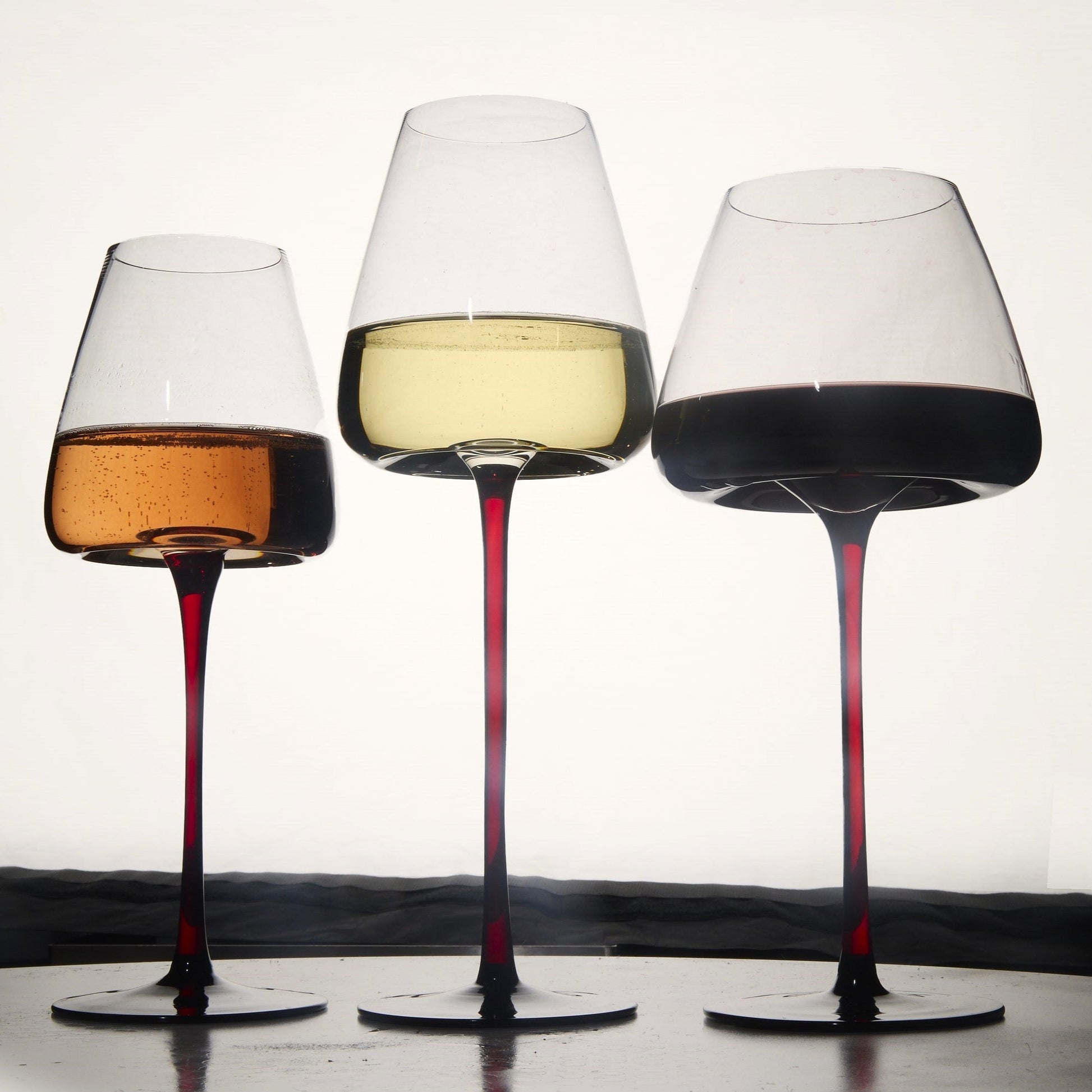 Concave Wine Glasses - 20oz crystal large wine glass set