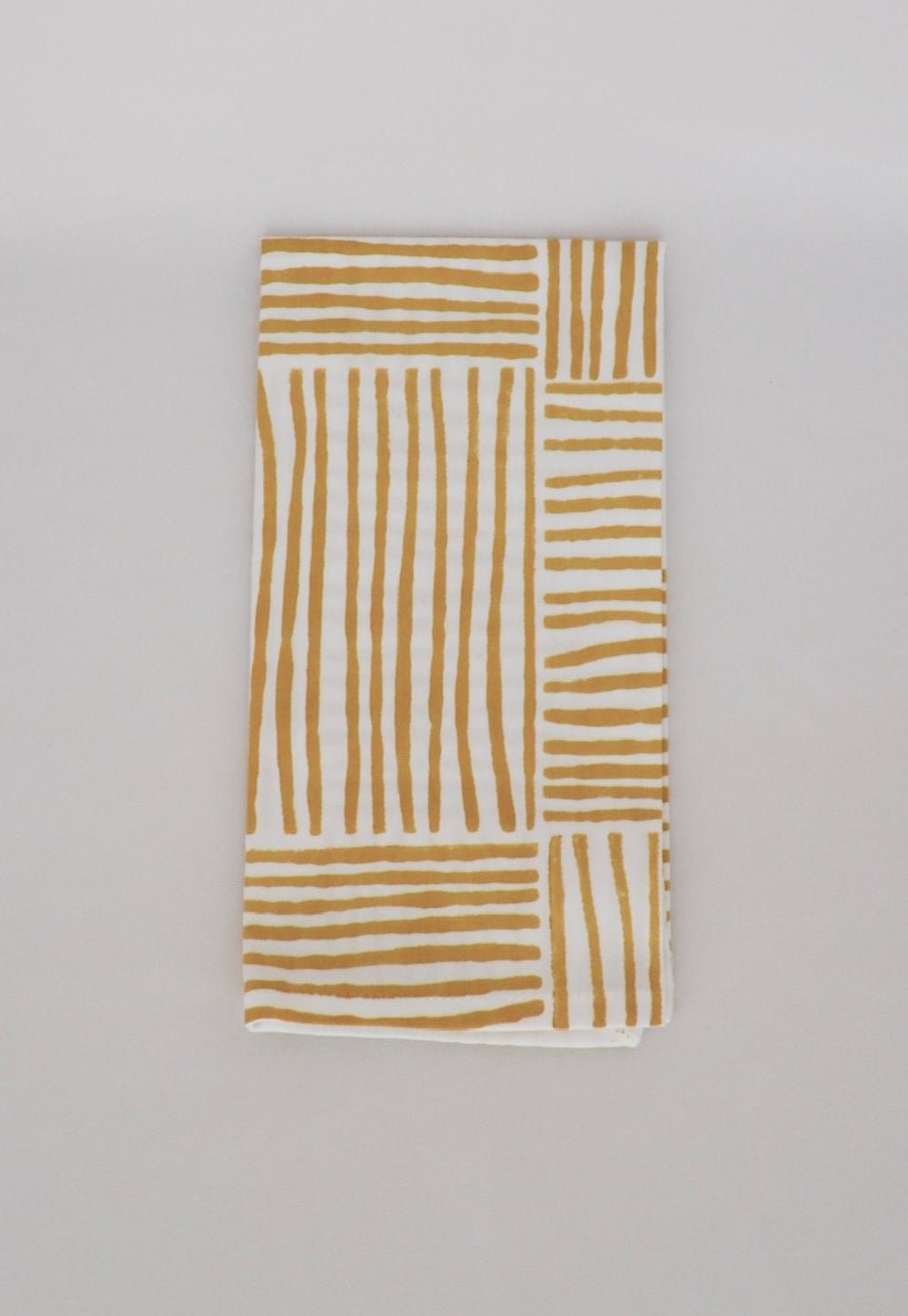 Organic Napkins (set of 4) - Striped, Mustard - The Mended Company