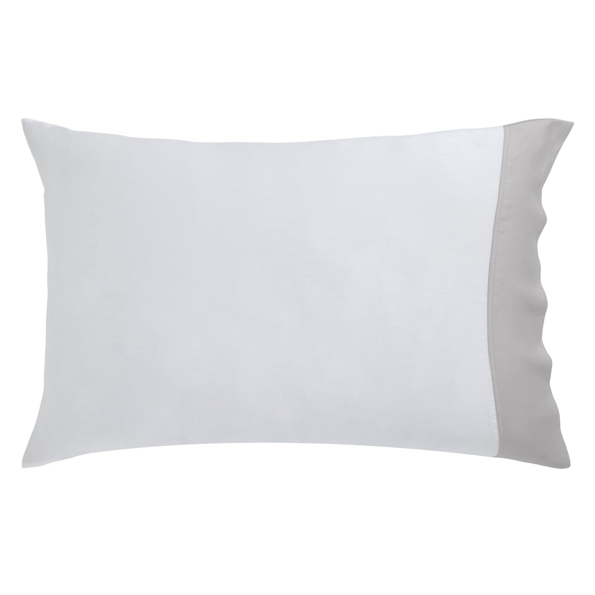 ASP-529-2032_2|Luxurious 100% Lyocell pillowcase in crisp white with a subtle grey accent, offering soft, breathable comfort for your bed.