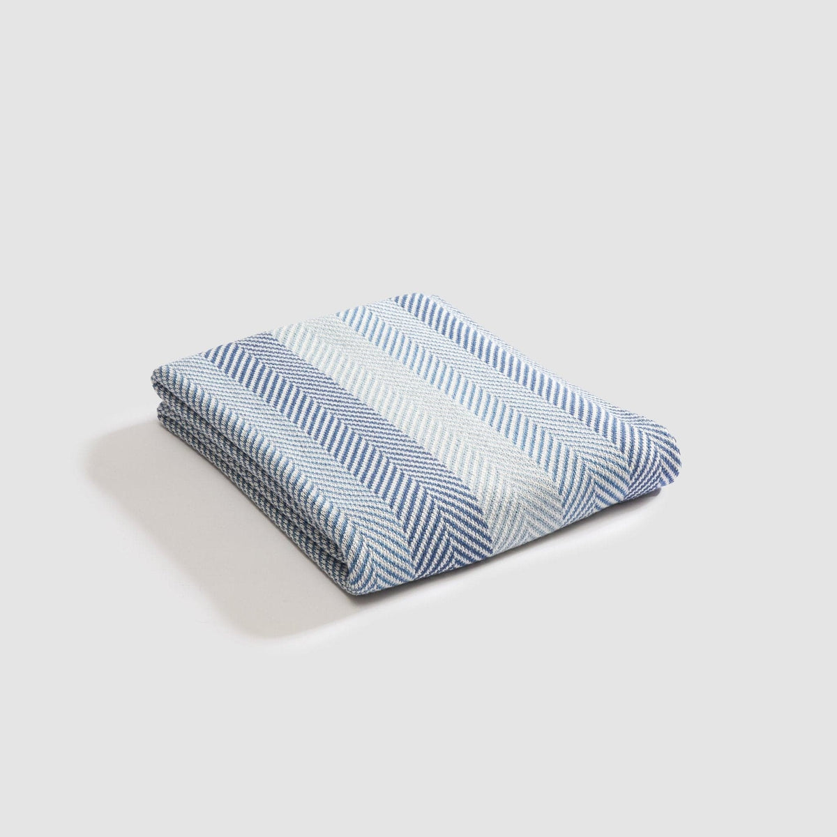 In2Green Eco Throw Cotton Sustainable Knit Striped | Chevron Throw Blanket - Herringbone Hues
