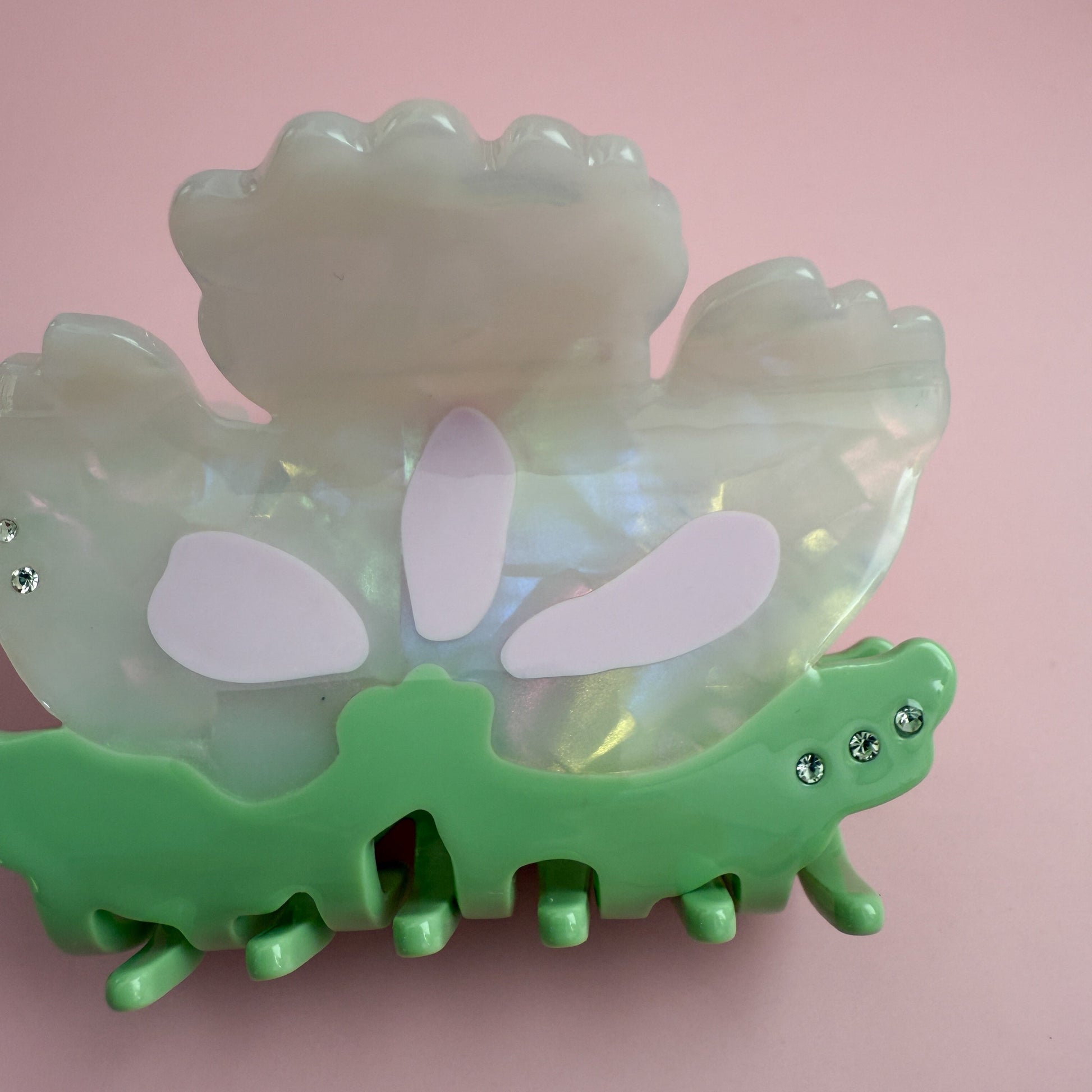 Abstract Tropical Orchid hair claw from my fantasy summer Island to you.