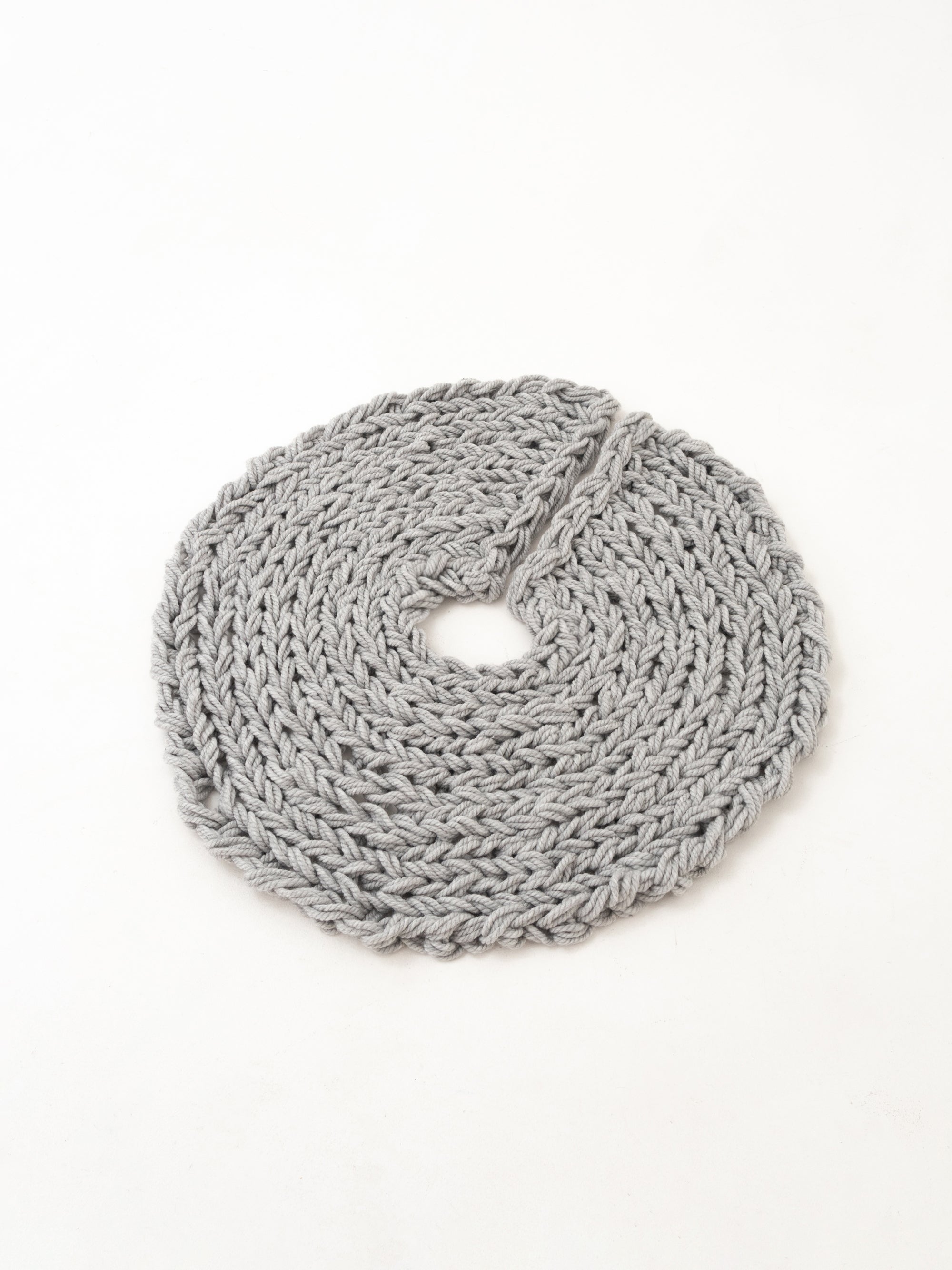 Gray Chunky-Knitted Christmas Tree Skirt | US Stock