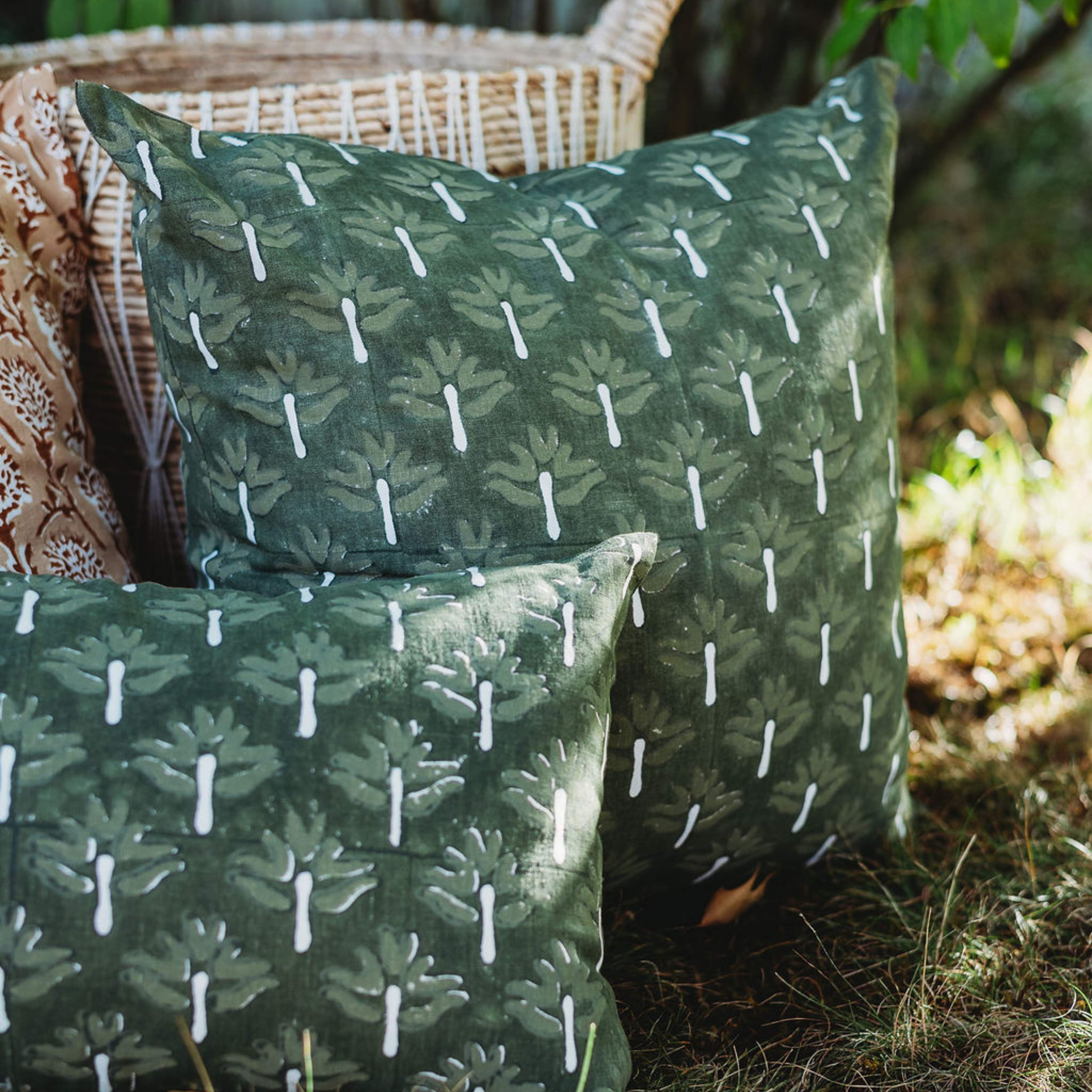 Zeenat Throw Pillow Cover - Chive
