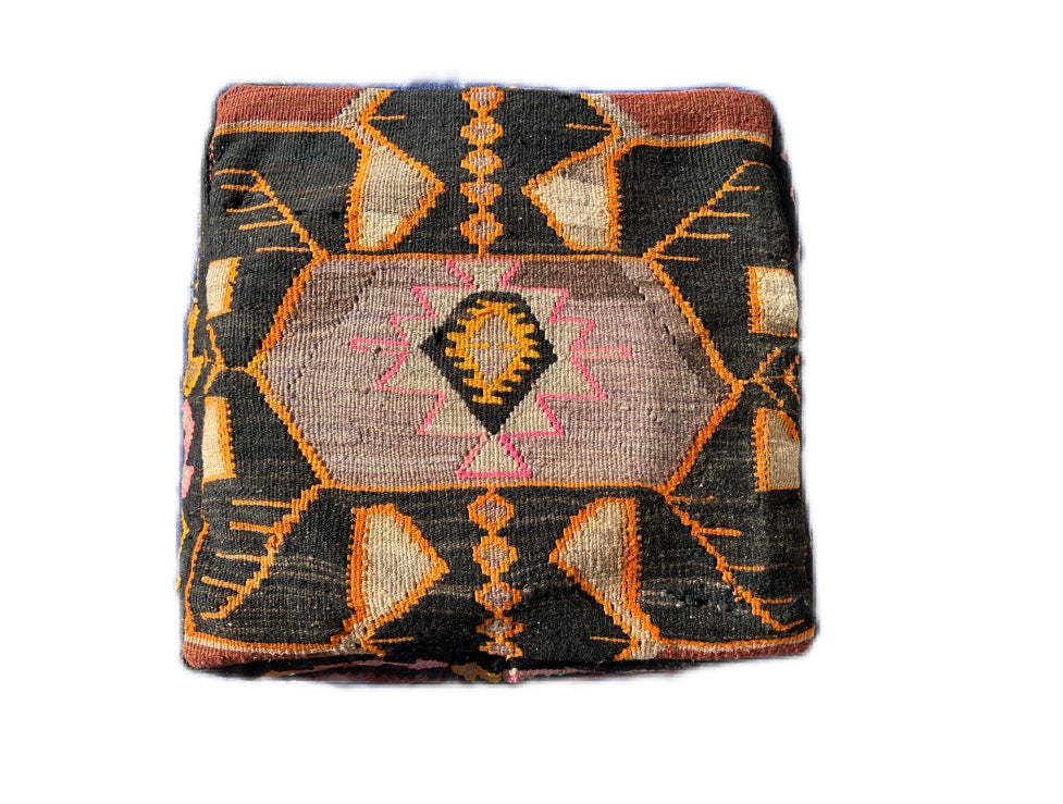 Loom Imports handmade one of a kind kilim floor pillow pouf