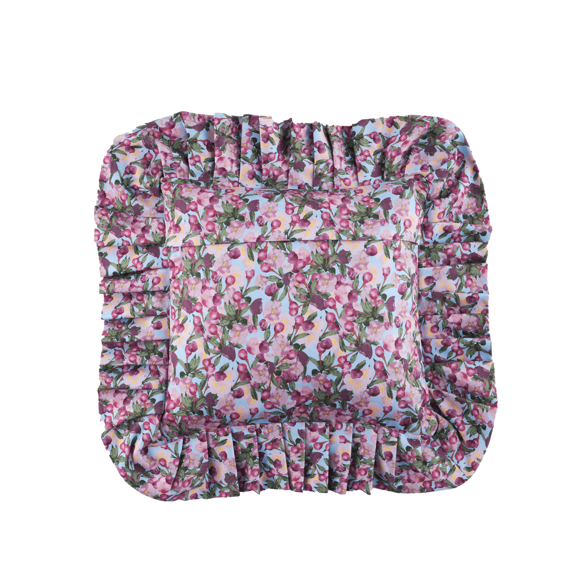 Ruffled Pillow Cover Romance is Dead Blue - Sophie Williamson Design
