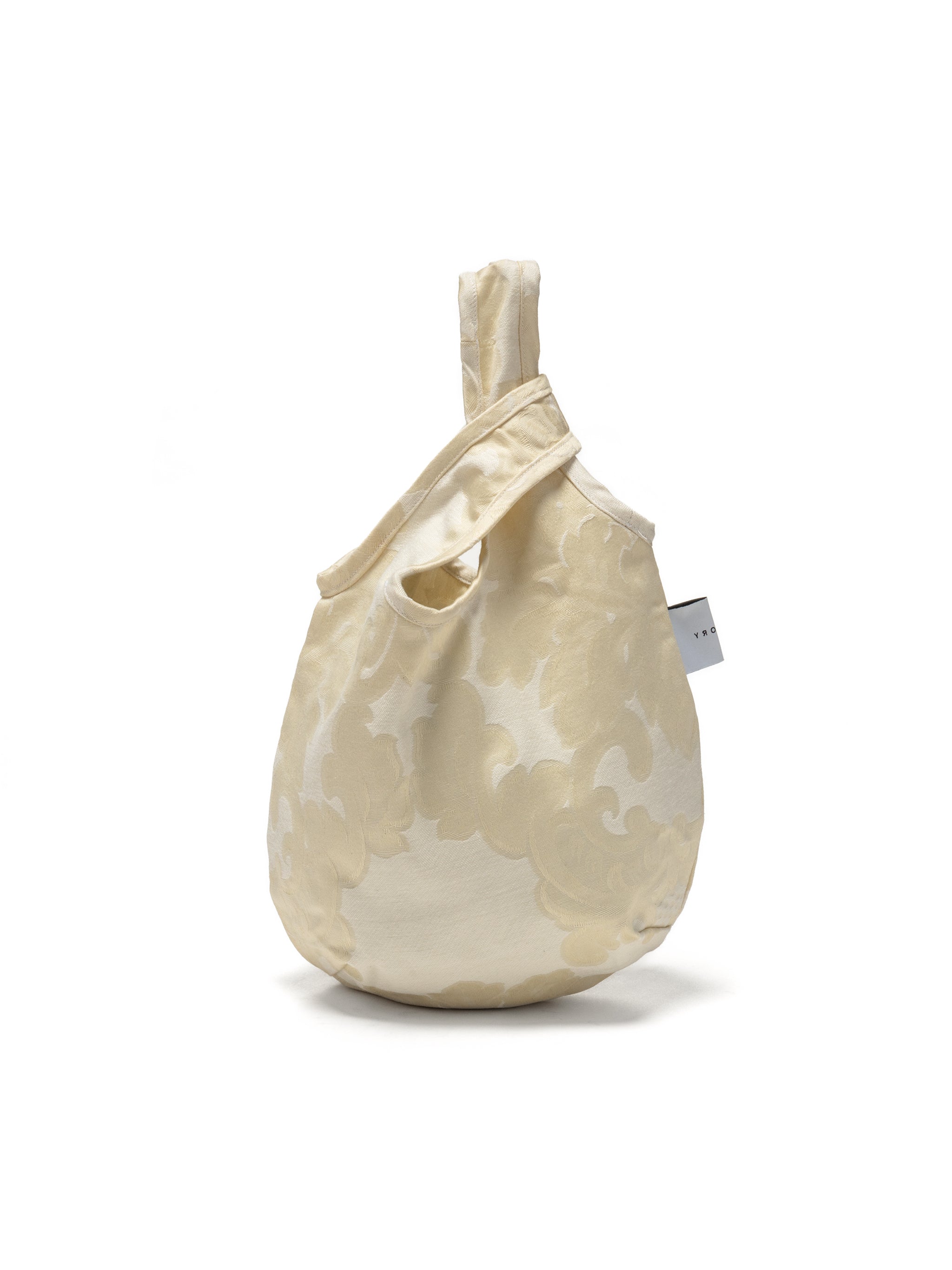 egg tote - vintage jacquard botanical cream