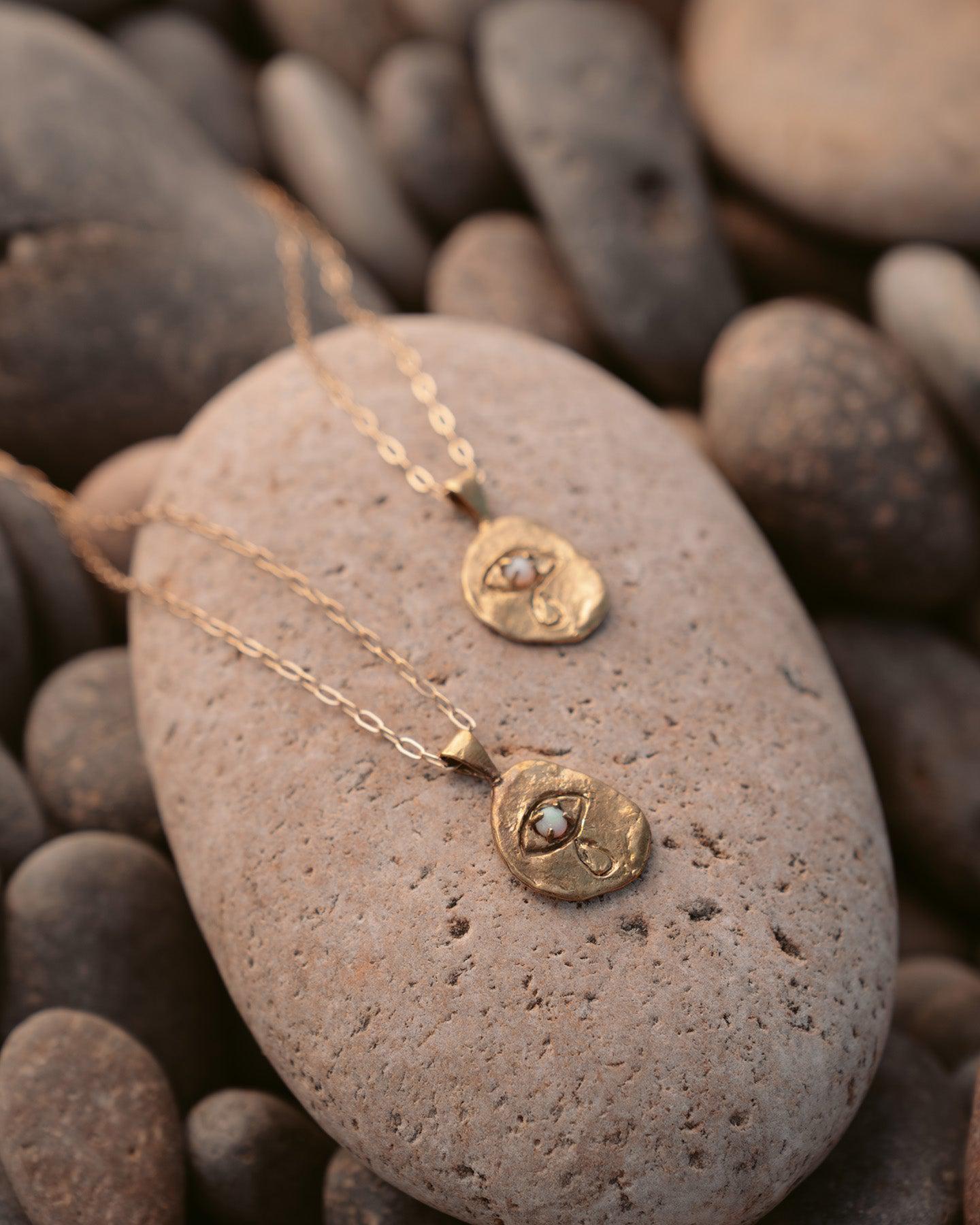 Crying Eye Gold Opal Necklace - Dea Dia