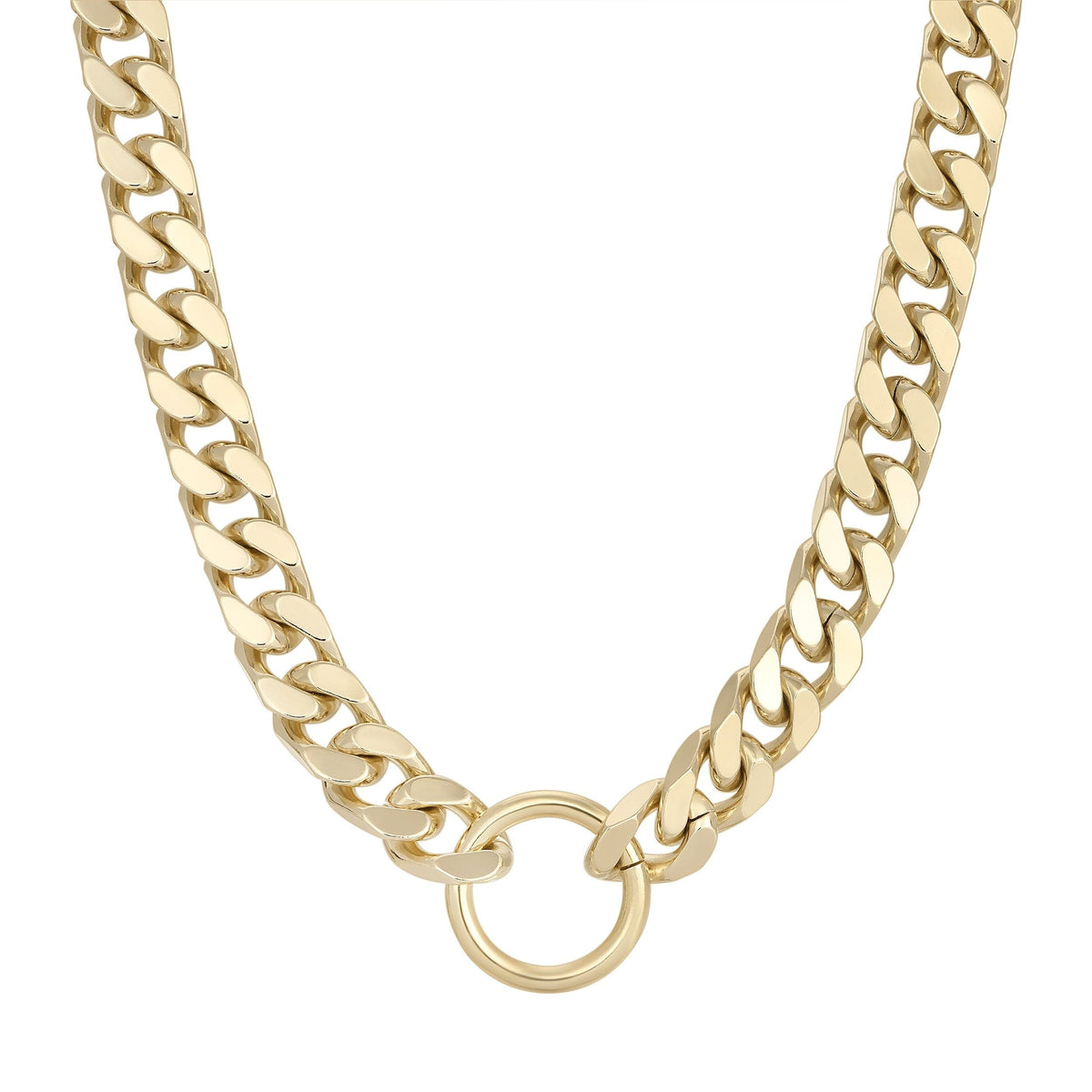 Gold-toned curb chain necklace with ring detail from Tate Necklace collection
