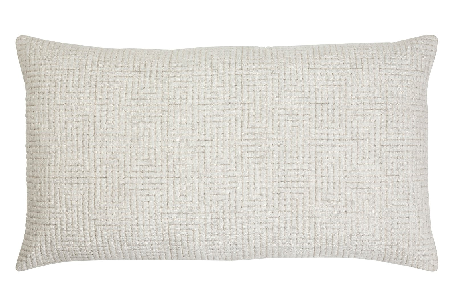 KS-259-2036_1|Elegant cream coverlet pillow sham with intricate geometric textured pattern, enhancing bedroom style and comfort.