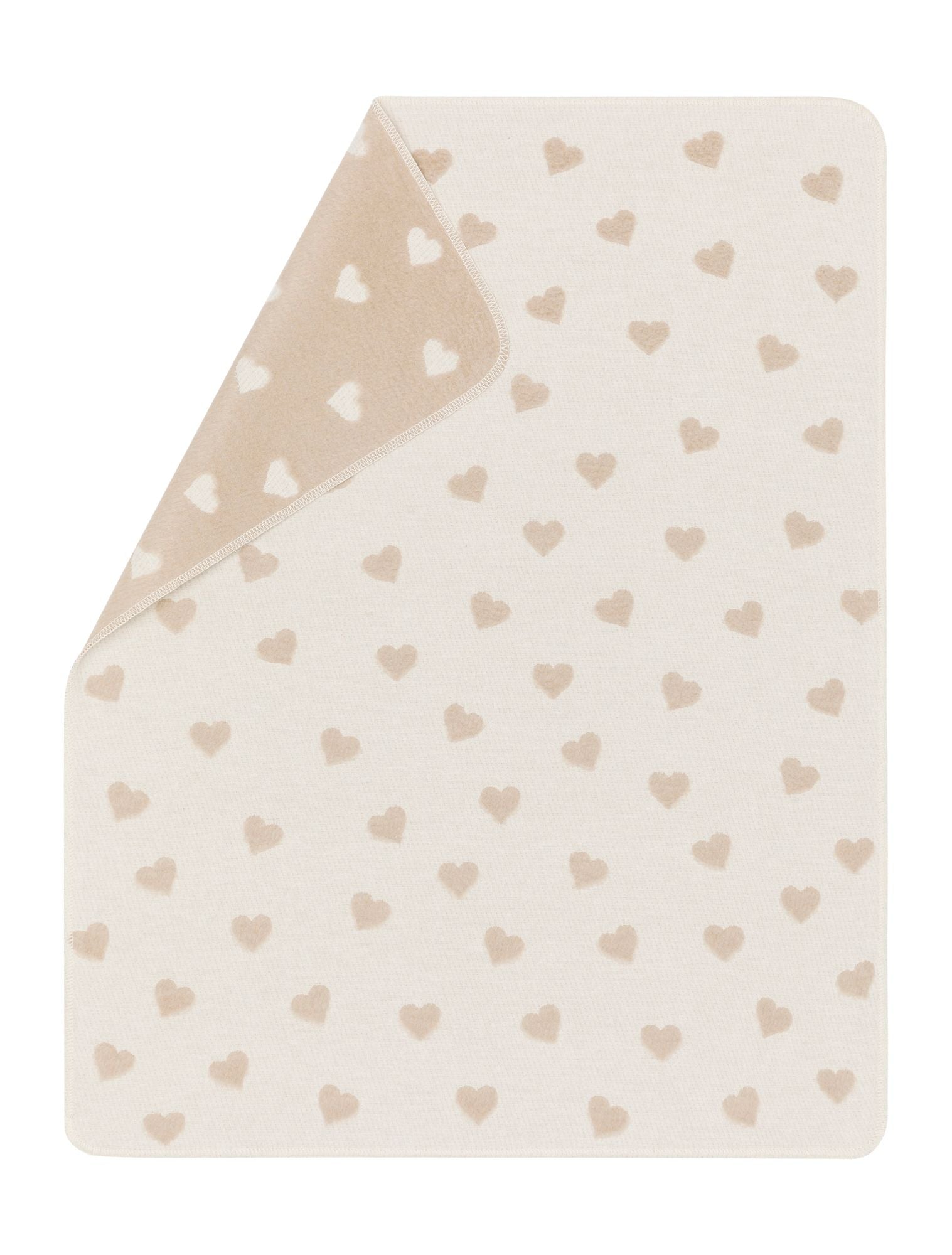 CARLA baby blanket "hearts allover" in . Blanket made by David Fussenegger , a family-run mill in Austria.