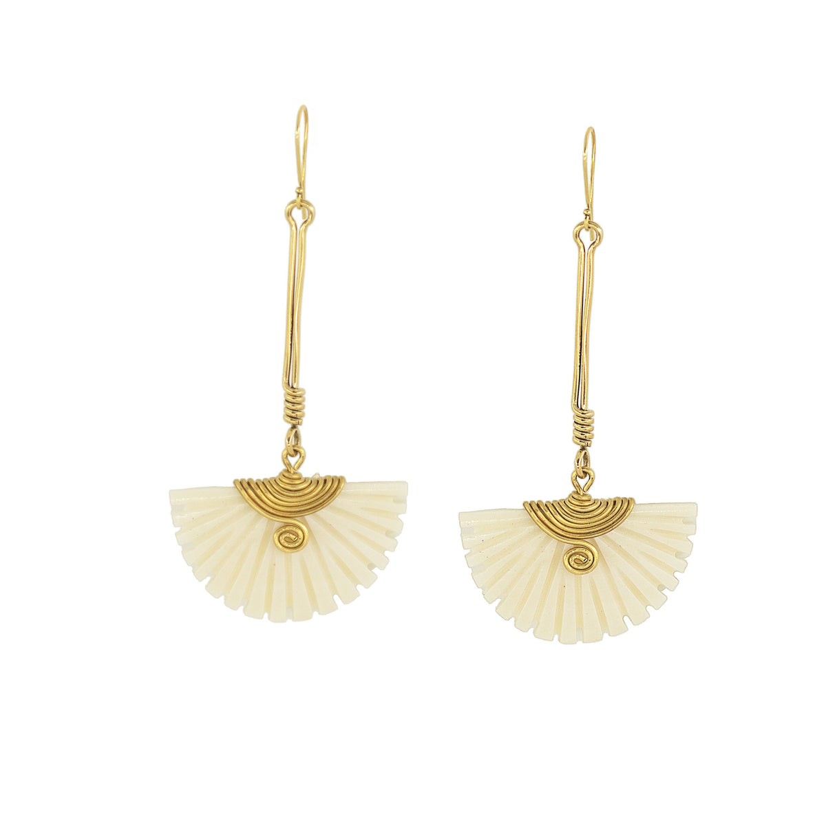 Brass & Bone Drop Earrings for Women | Koa