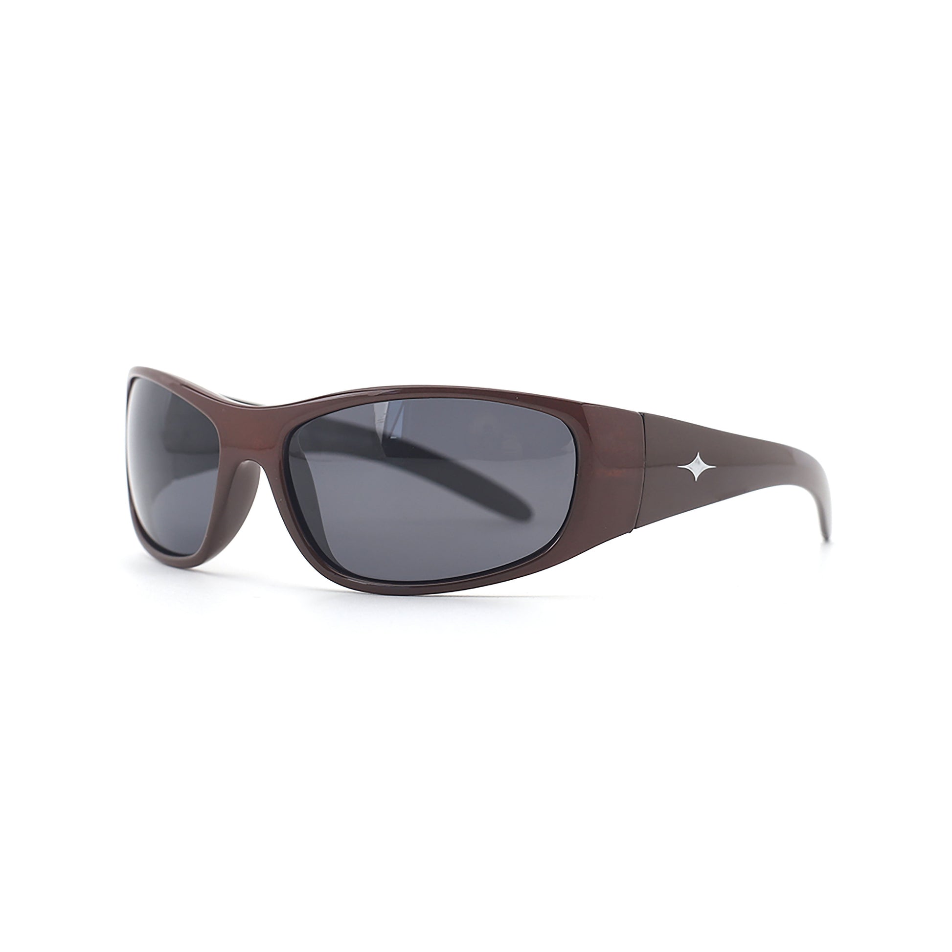 SAD Eyewear Fade wrap around sunglasses Sepia with polarized grey UV protection lenses