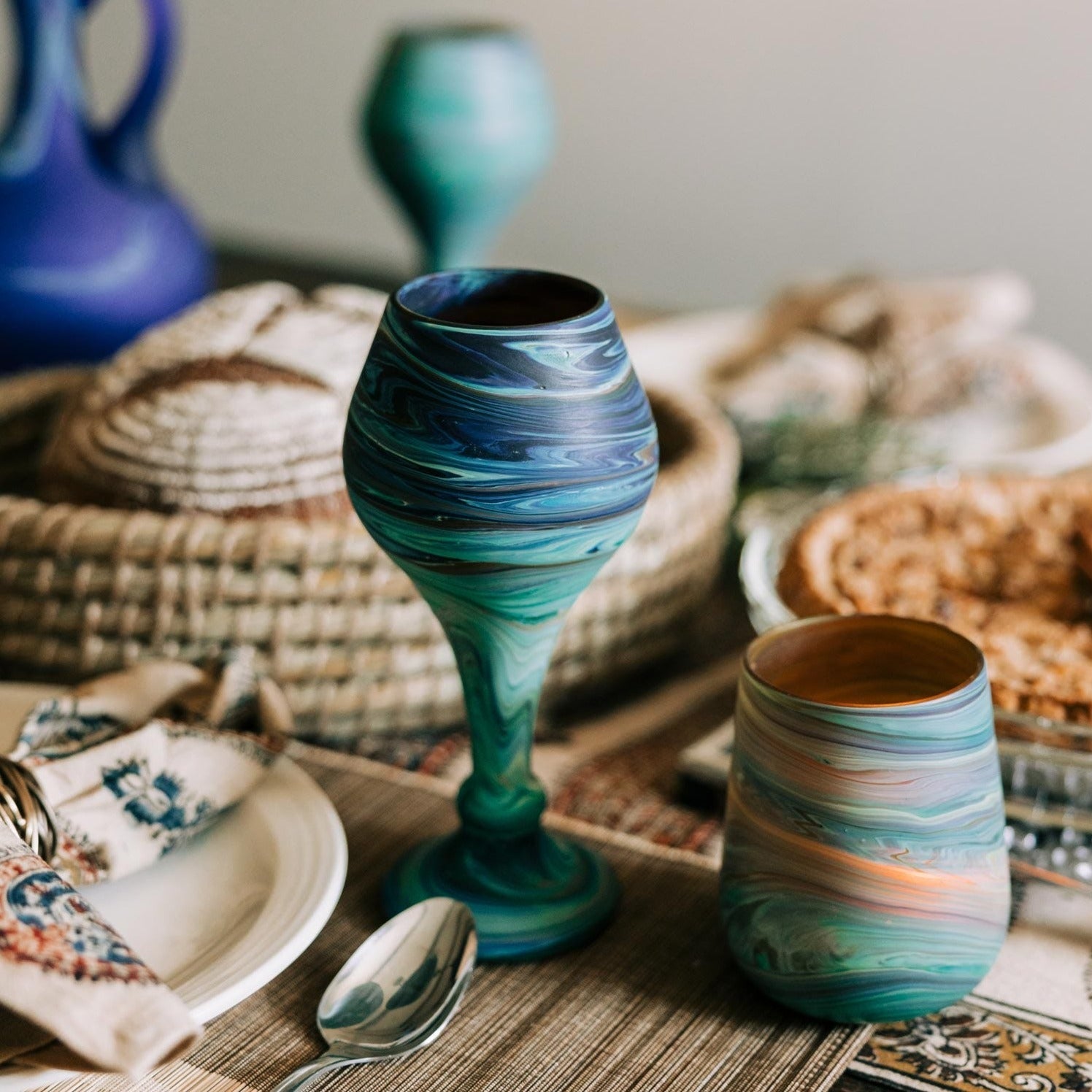 Phoenician Glass Goblet - Ten Thousand Villages
