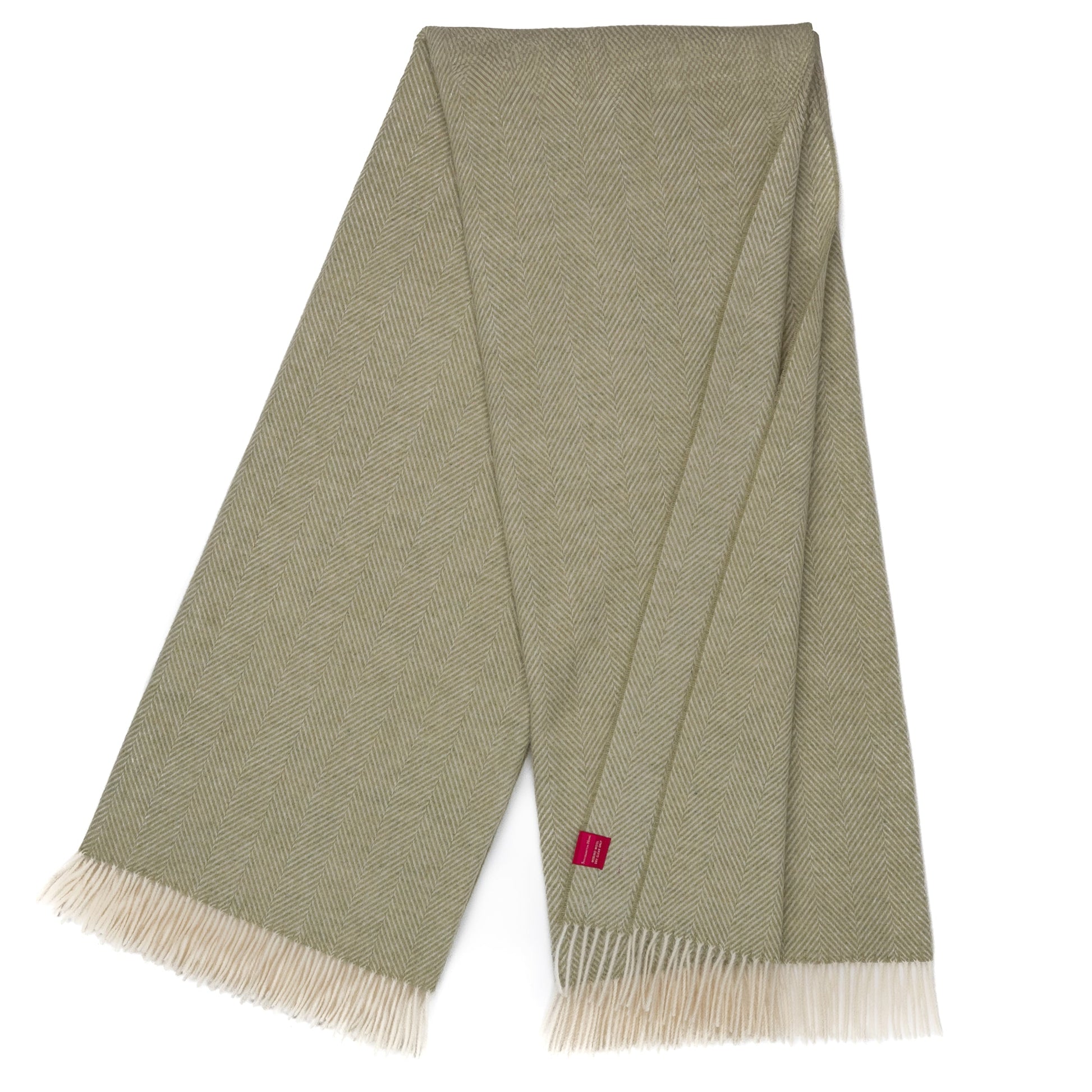 Southampton Home Merino Wool Herringbone Throw (Celery)-Throws and Blankets-[bar code]-Prince of Scots