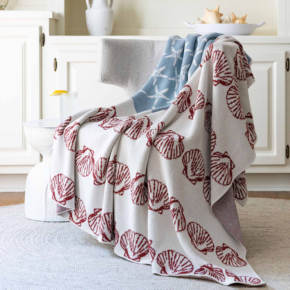 in2green Eco Throw Coastal Flag  - Cotton Sustainable Knit Flag/Americana Throw Blanket 601570195129 BL01CAF1