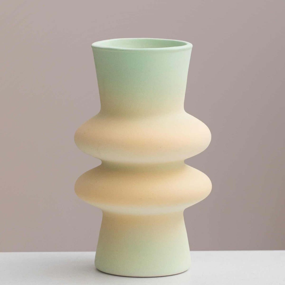 Handmade Ceramic Gradient Vase, Dopamine Geometric Matte Flower Vessels - Vases - Ceramic Gradient Vase-B - INSPECIAL HOME