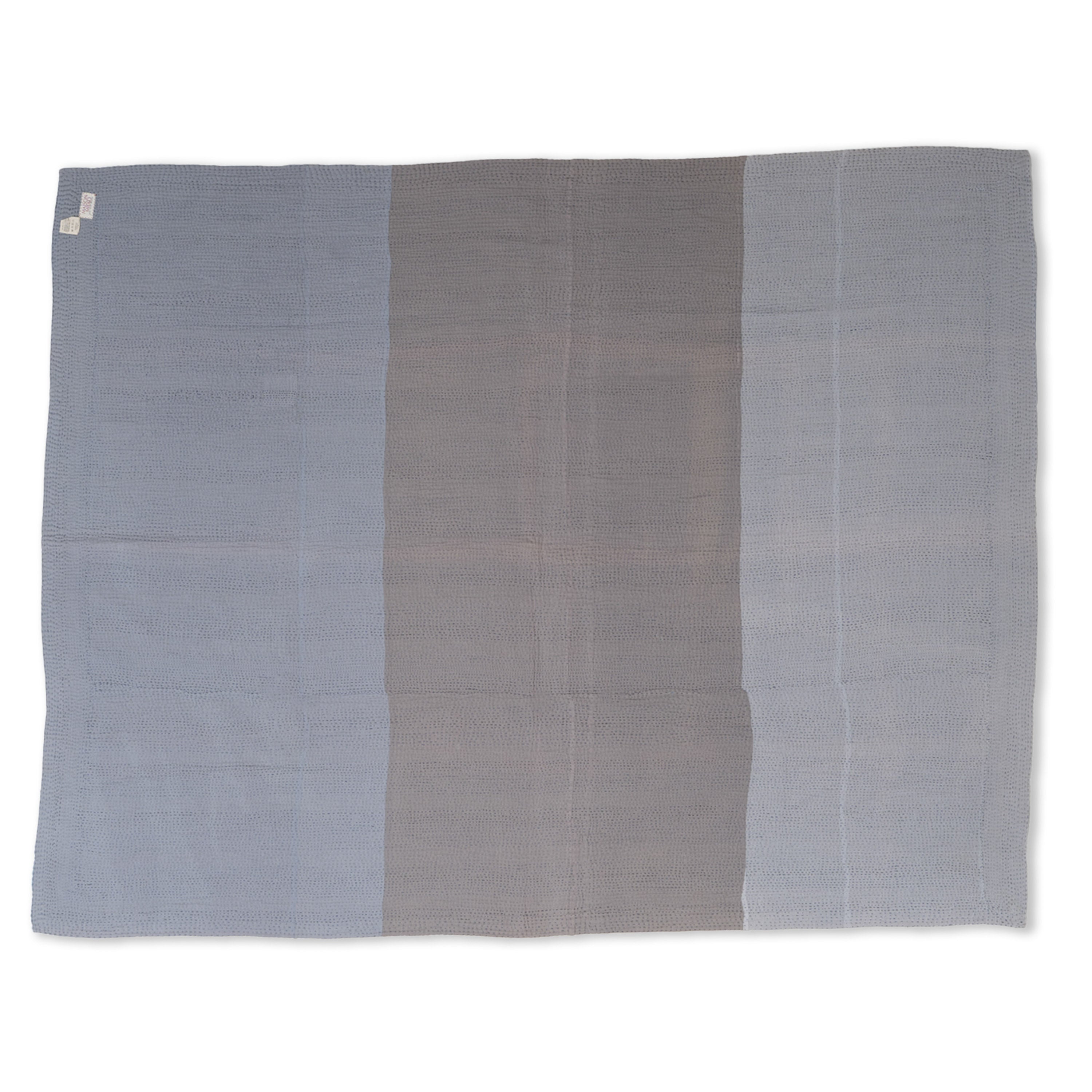 Mosaic Fray Patch Vintage Kantha Throw - Hydrangea