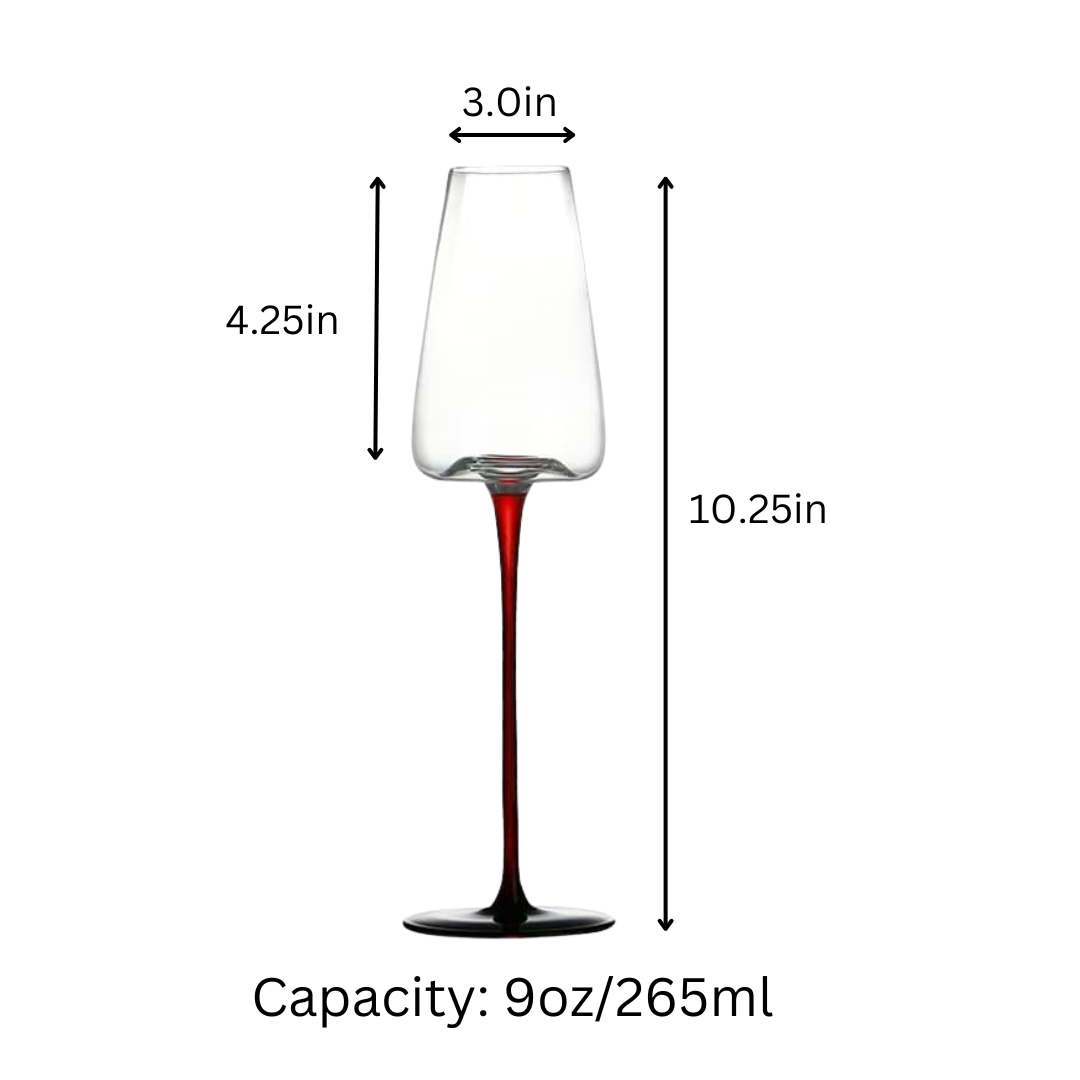 Concave Champagne Glasses - 9oz crystal modern flutes