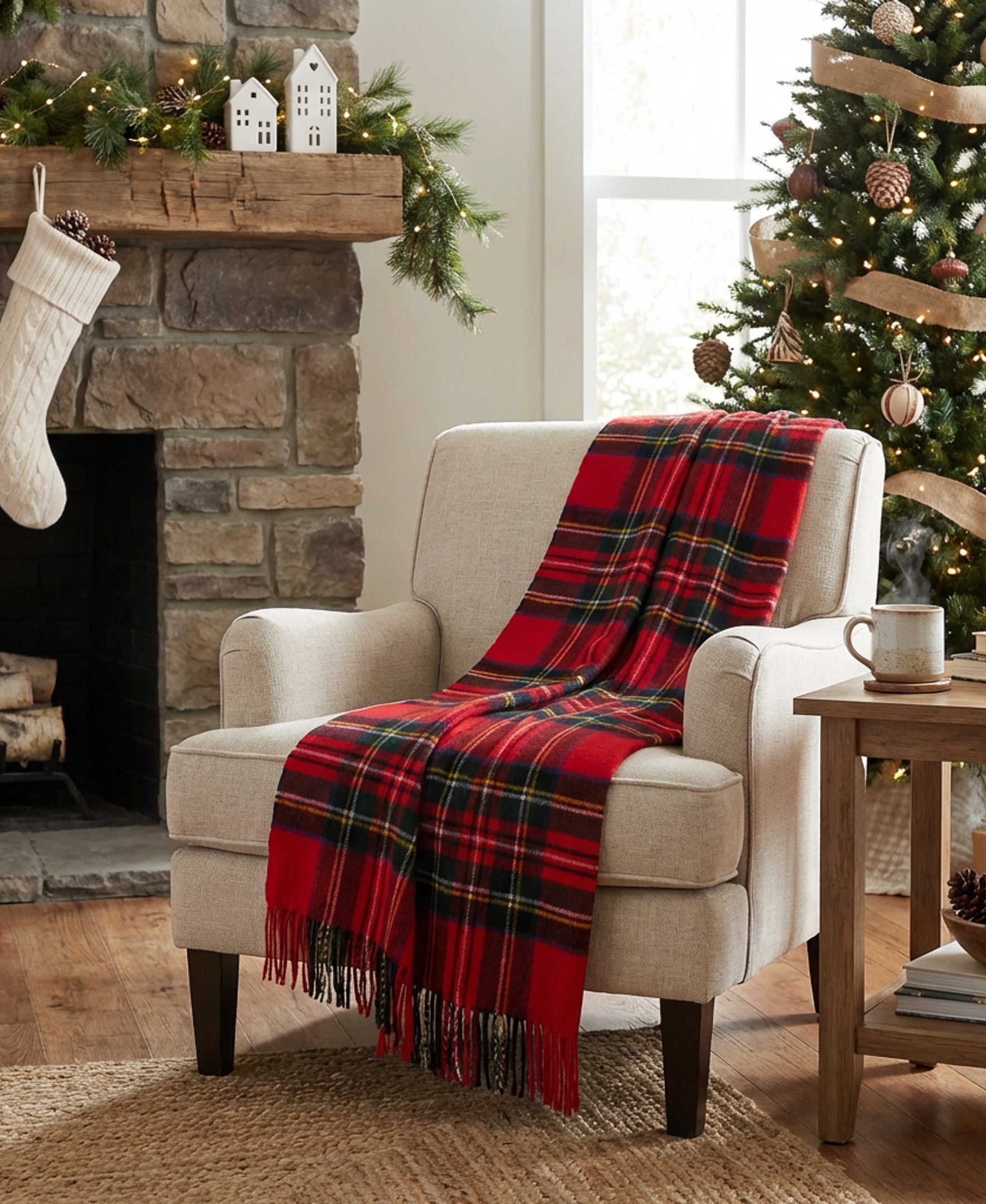 Prince of Scots Merino Wool Throw ~ Royal Stewart ~-Throws and Blankets-[bar code]-Prince of Scots