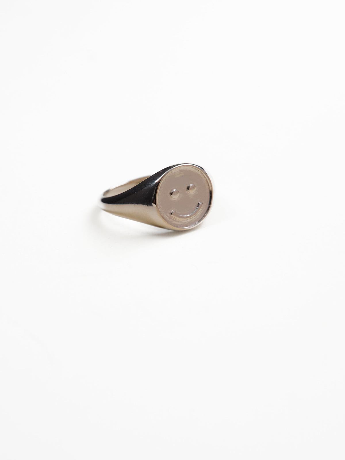 Finley Smiley Signet Ring in 925 recycled sterling silver, view 2