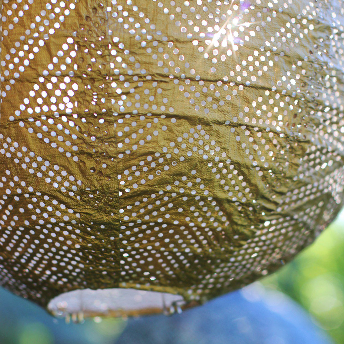 Soji Stella Market 12" Tyvek Solar Lantern hole pattern