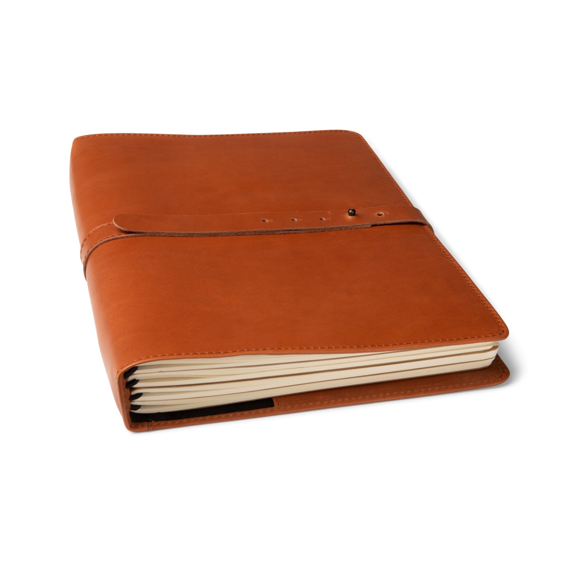 Cognac Brown Leather Binder