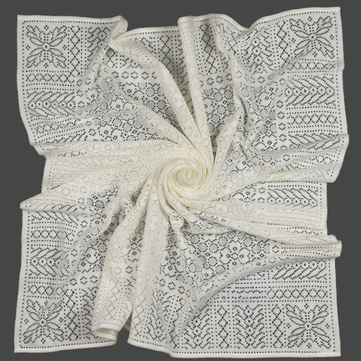 Southampton Home Lace Weave Baby Shawl ~ Ivory ~-Gifts-[bar code]-Prince of Scots