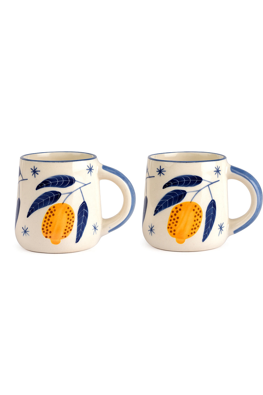 Lemon Coffee Mug- Yellow ,  3.5 X 3 Inches ( Set of 2 )