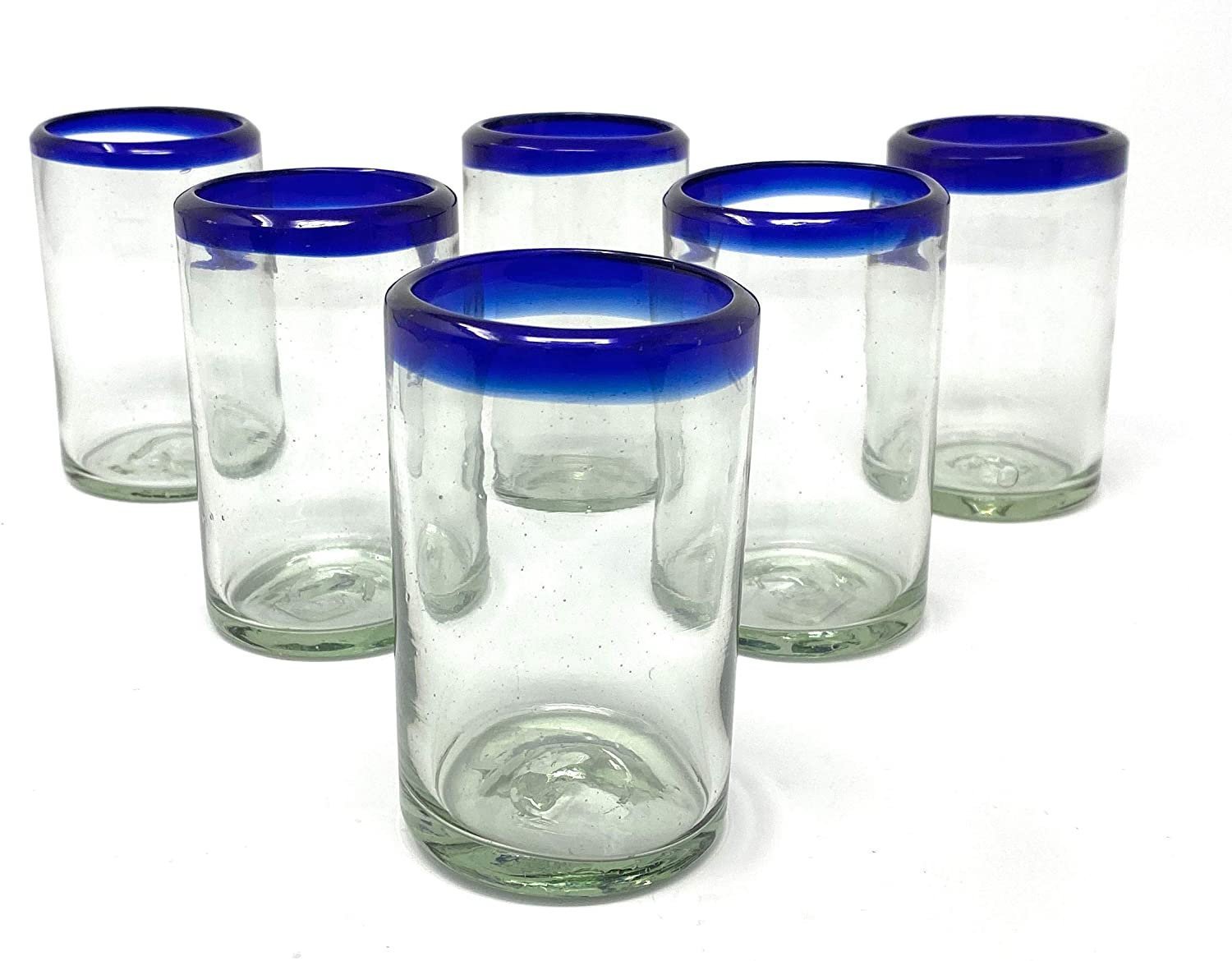 Cobalt Blue Rim Juice Glasses - Set of 6