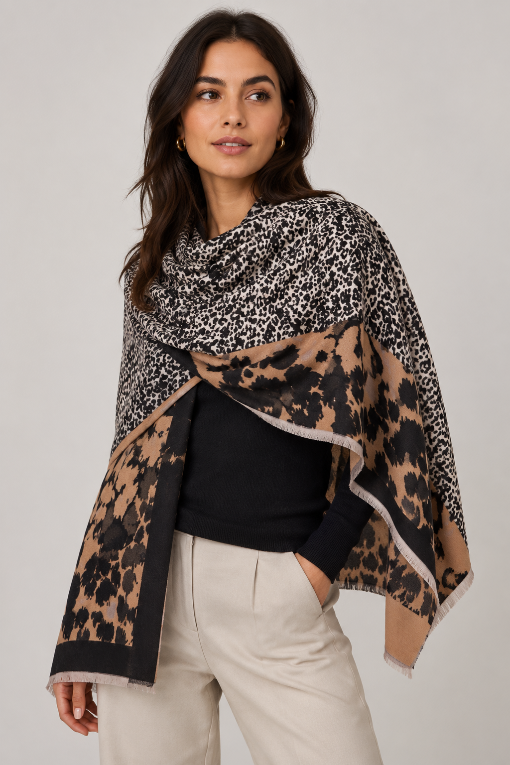 Mixed Animal Print Reversible - Black
