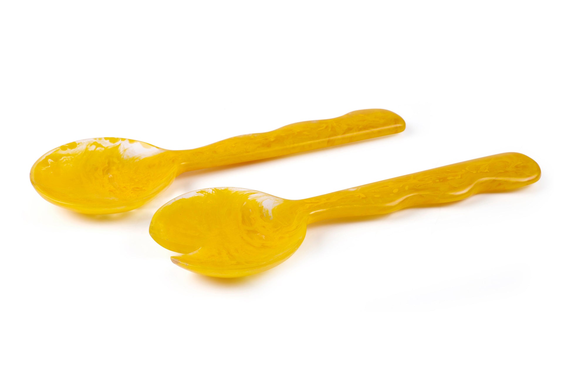 Resin Salad Server, Mustard 12.40x3.93 Inches Set of 2 - Casa Amarosa