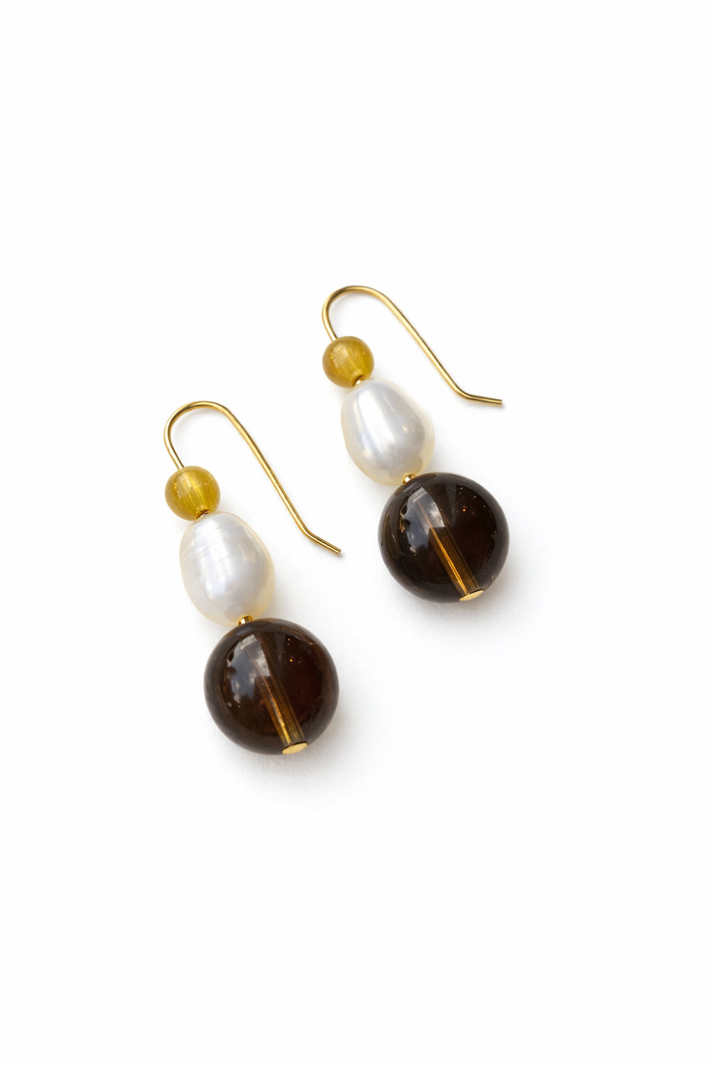 Slate & Pearl Earrings | Gold Fill
