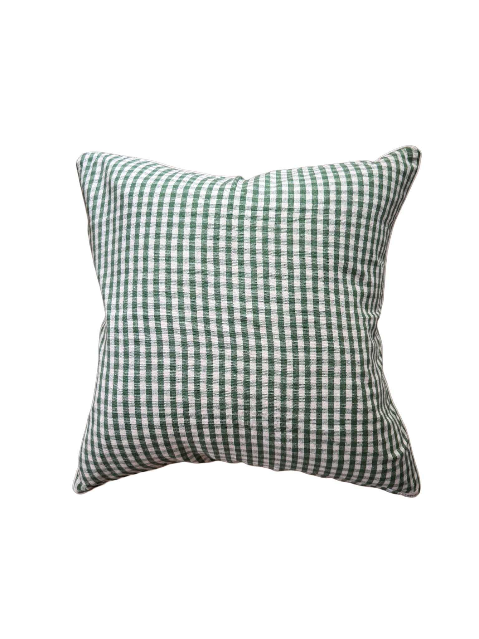 Olive Gingham Pillow Cover