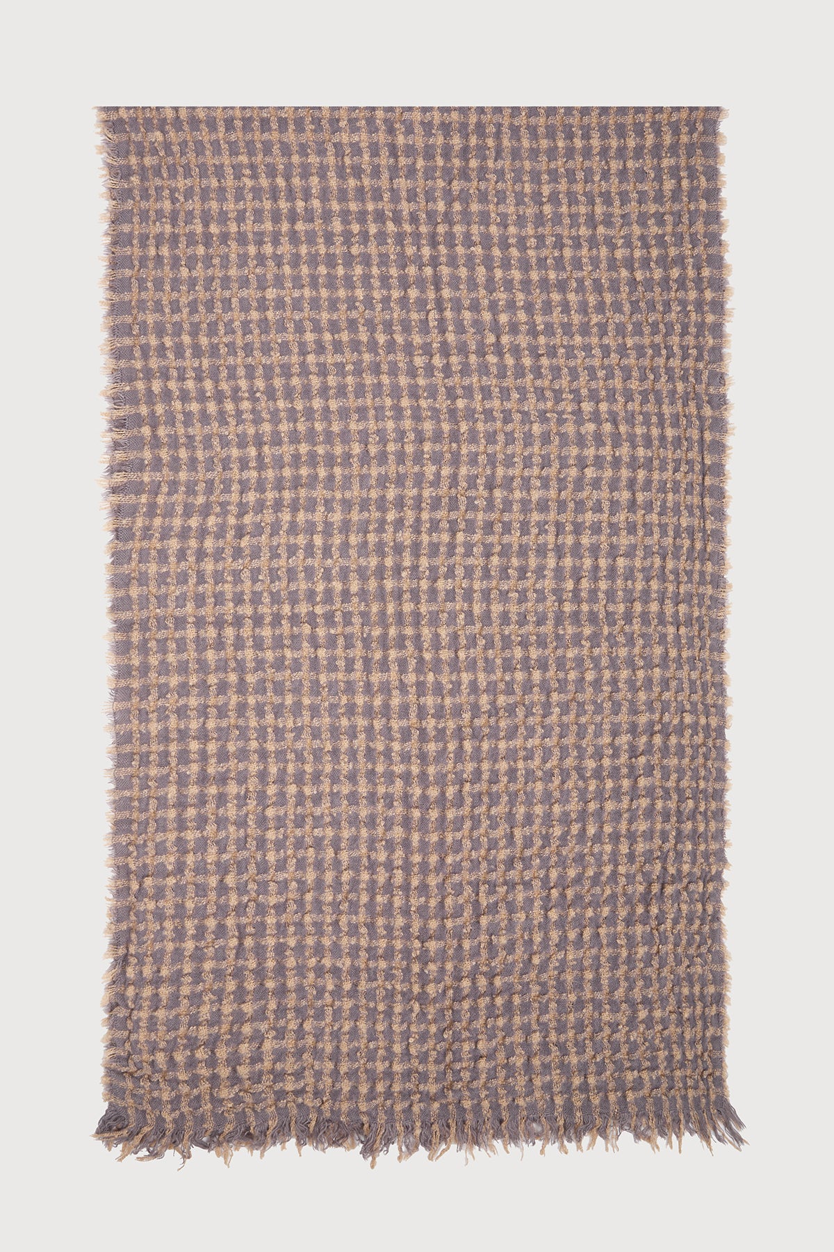 Crinkle Plaid Scarf - Lilac